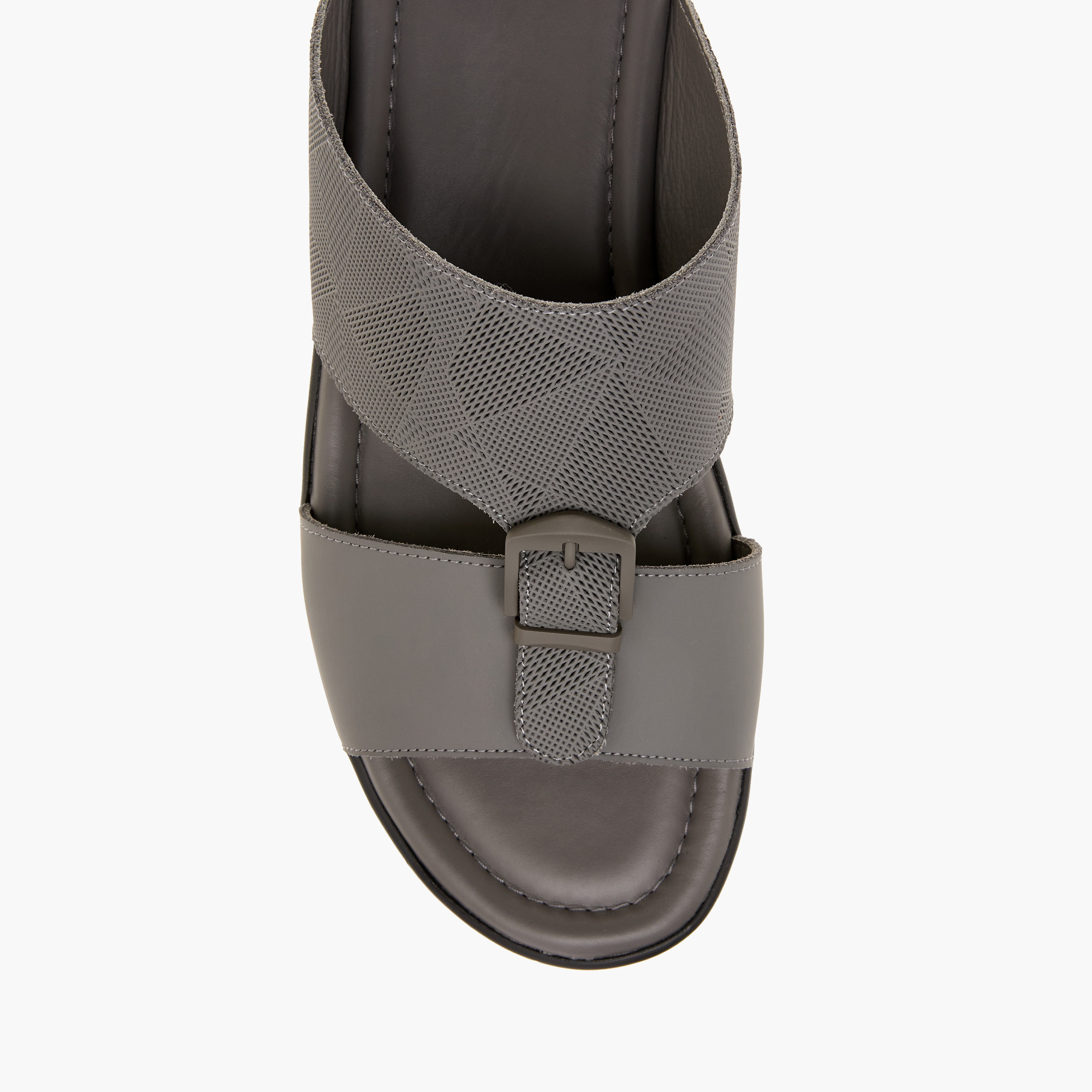 LBL by Shoexpress Textured Slip-On Arabic Sandals with Buckle Detail-men-shoes-sandals-image-3