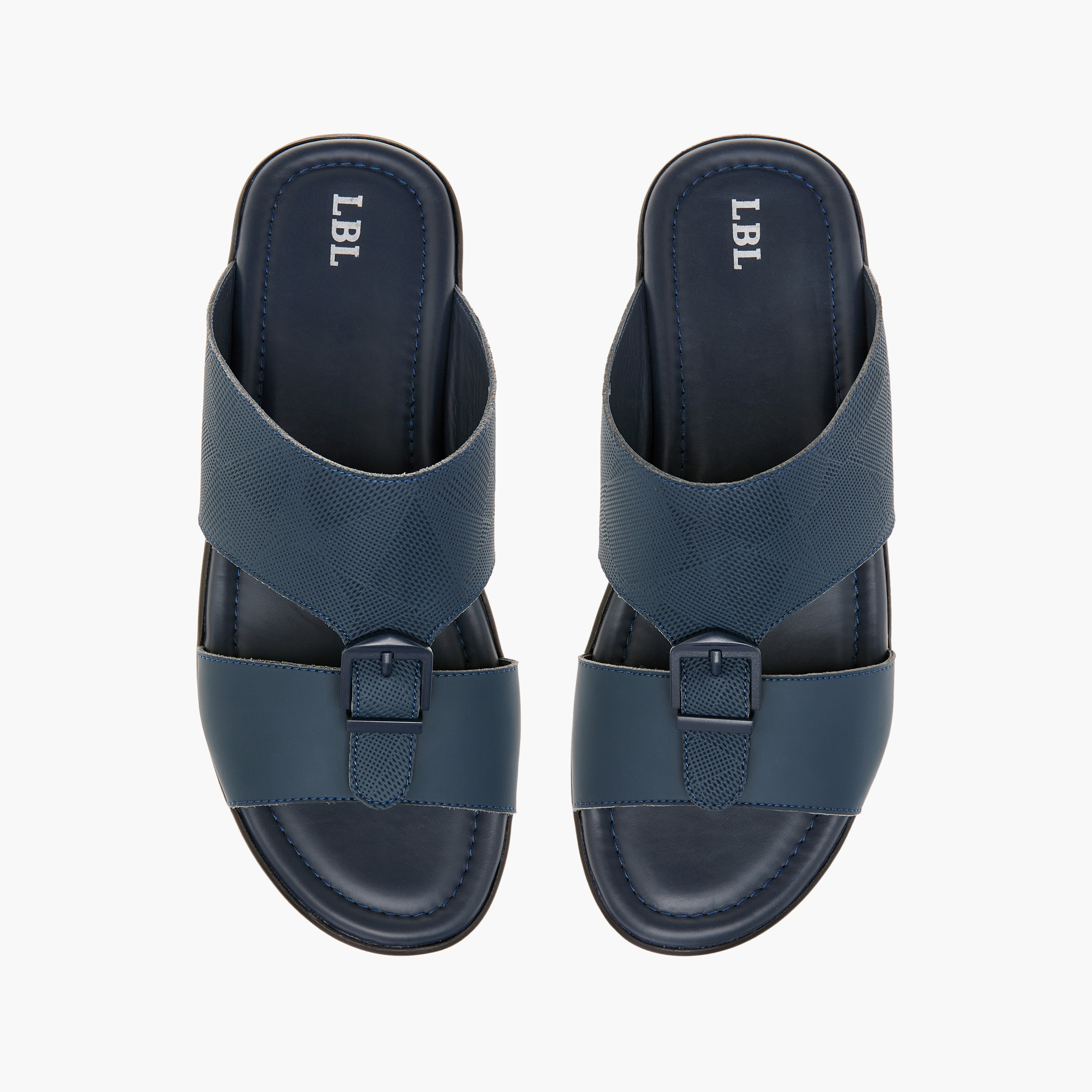 LBL by Shoexpress Textured Slip-On Arabic Sandals with Buckle Detail-men-shoes-sandals-image-1