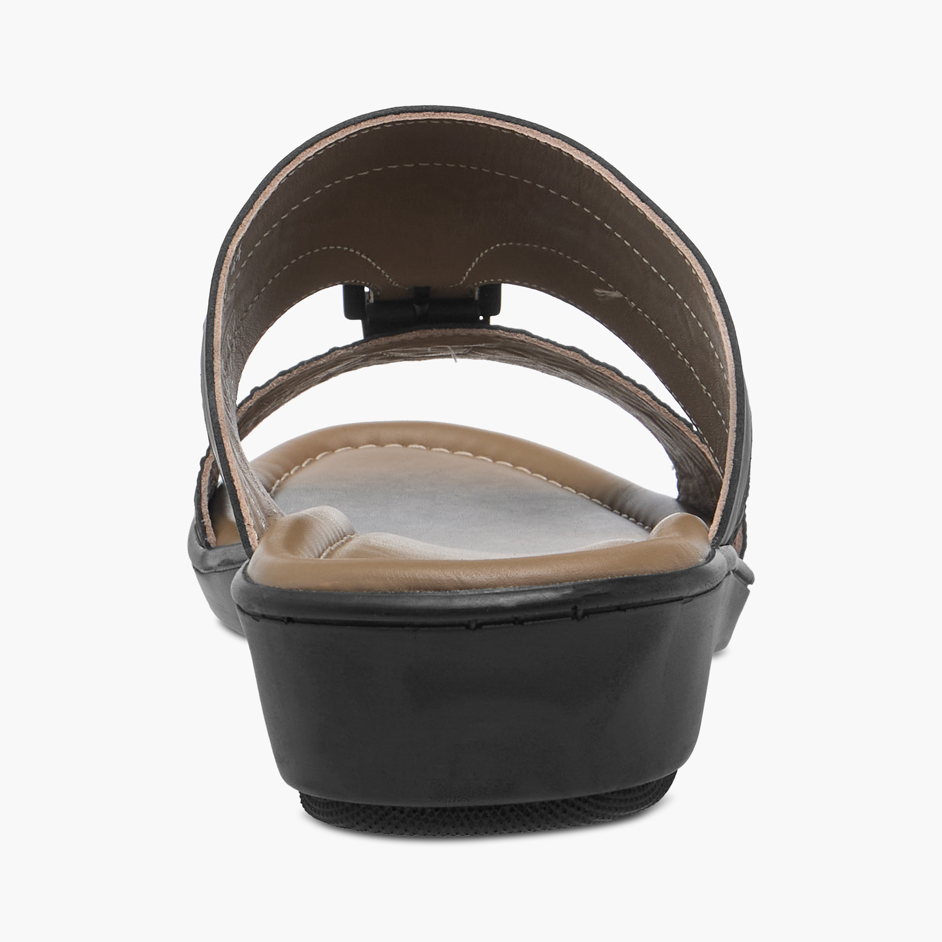 LBL by Shoexpress Textured Slip-On Arabic Sandals with Buckle Detail-men-shoes-sandals-image-4
