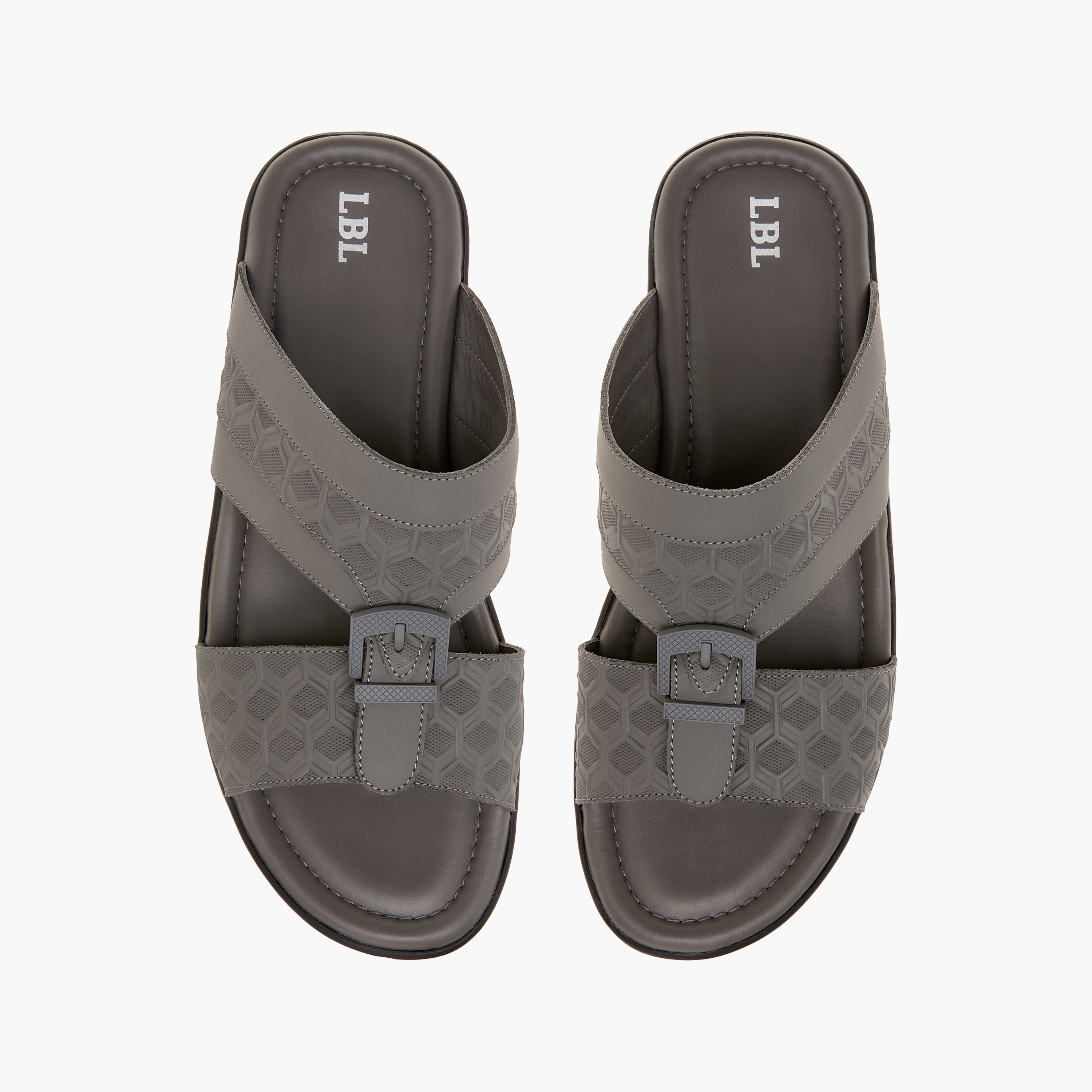 LBL by Shoexpress Textured Slip-On Arabic Sandals with Buckle Detail-men-shoes-sandals-image-1