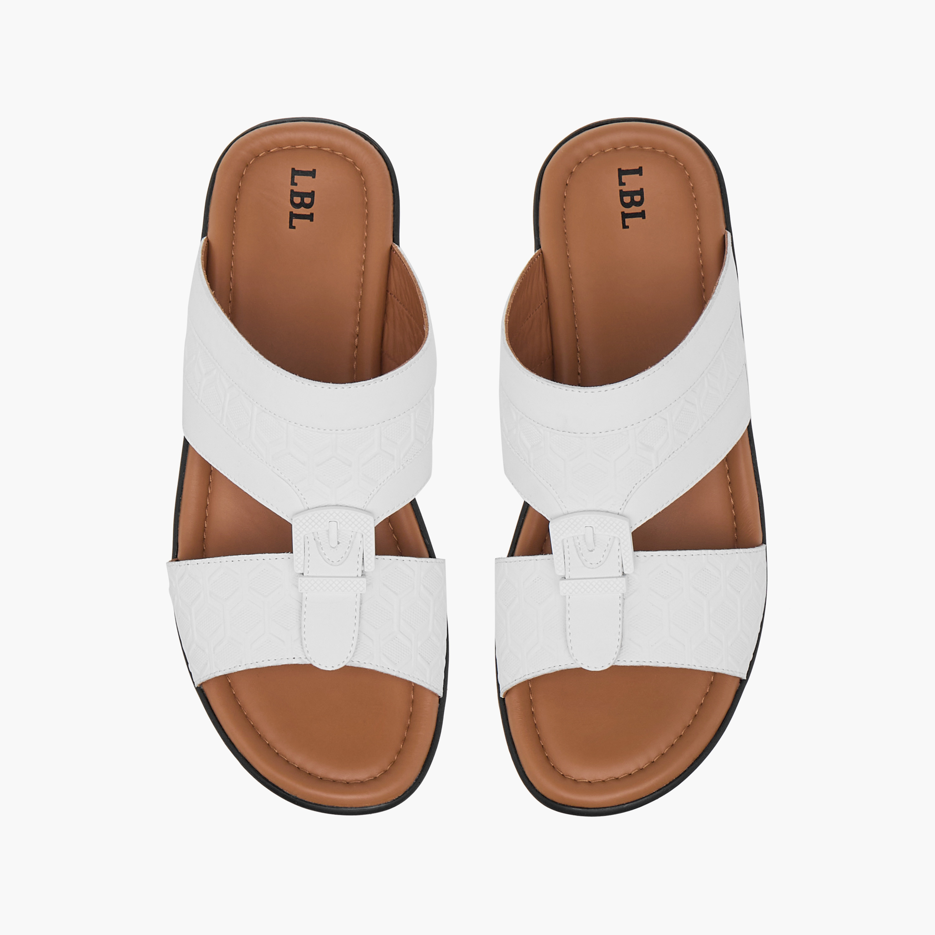 LBL by Shoexpress Textured Slip-On Arabic Sandals with Buckle Detail-men-shoes-sandals-image-1