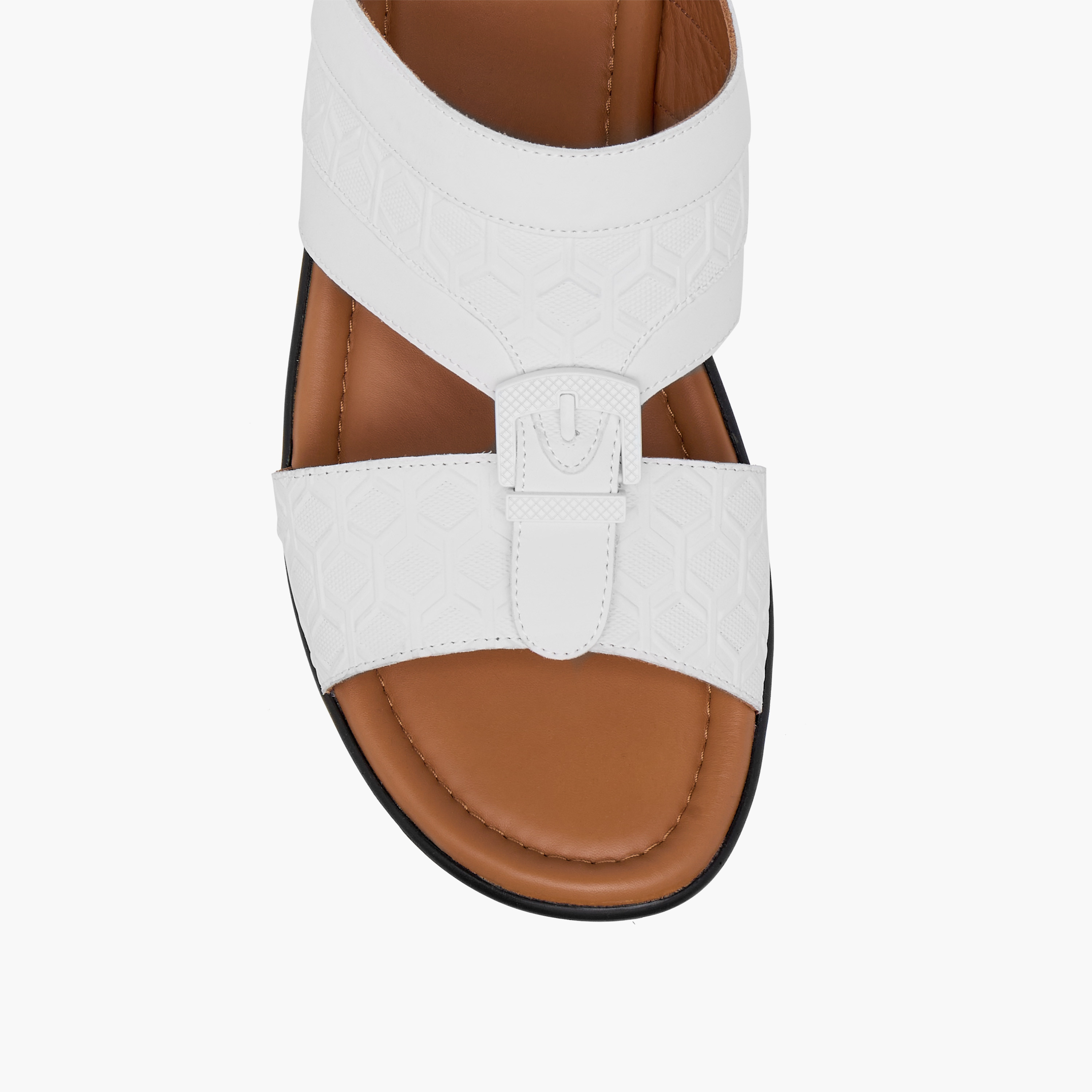 LBL by Shoexpress Textured Slip-On Arabic Sandals with Buckle Detail-men-shoes-sandals-image-3
