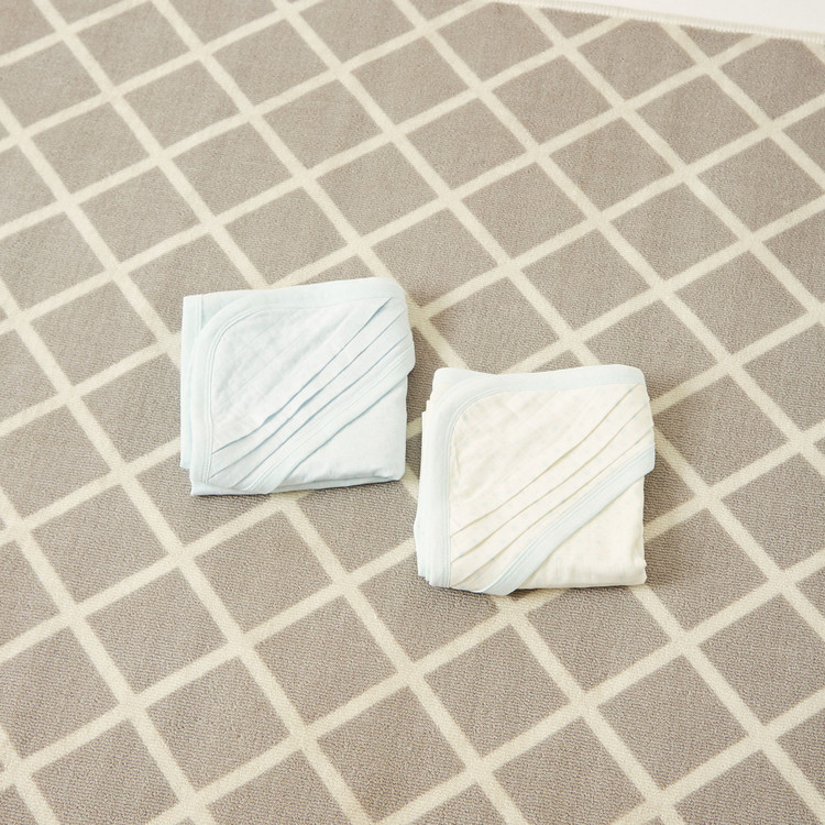 Giggles Textured 2-Piece Receiving Blanket Set - 78x78 cms