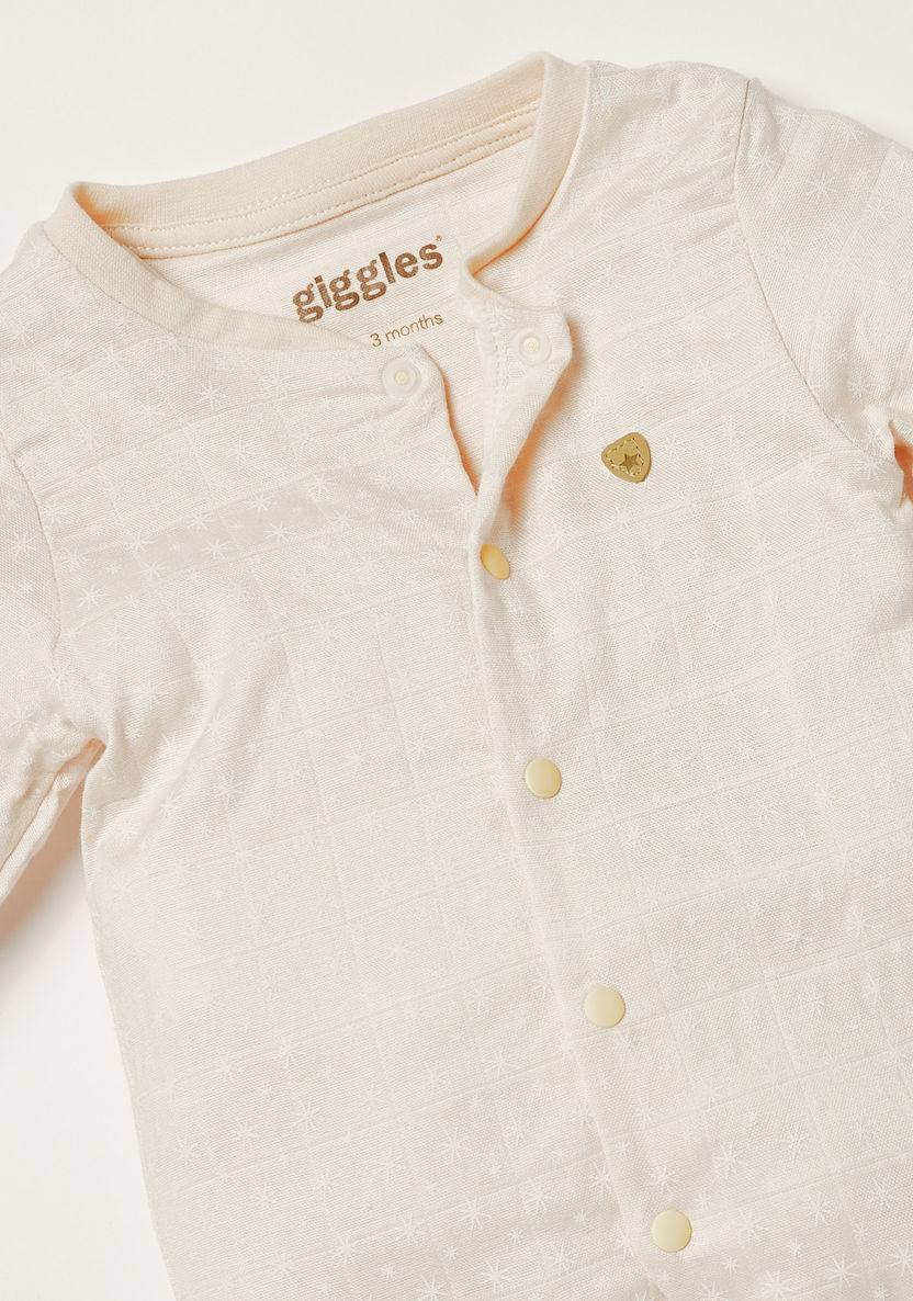 Giggles Printed Sleepsuit with Long Sleeves-Sleepsuits-image-1