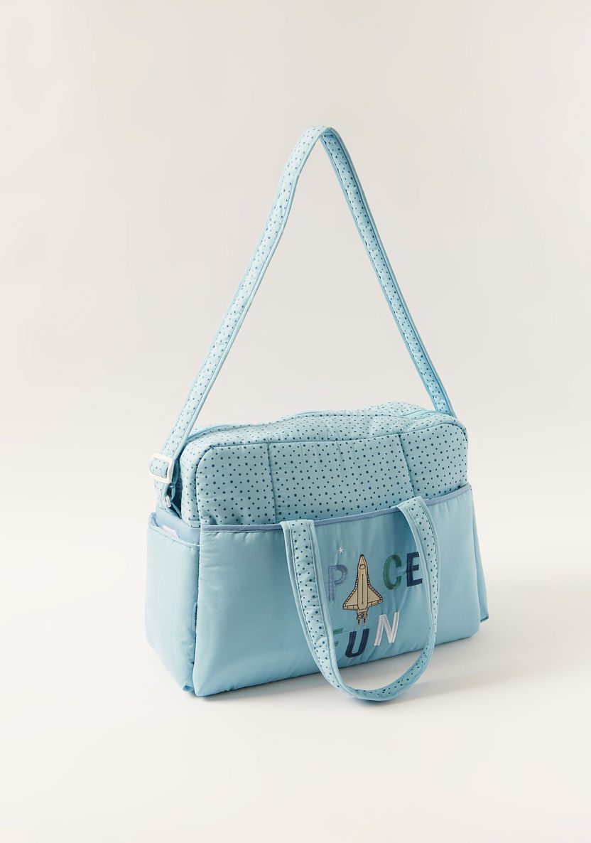 Juniors Space Fun Embroidered Diaper Bag with Zip Closure-Diaper Bags-image-1