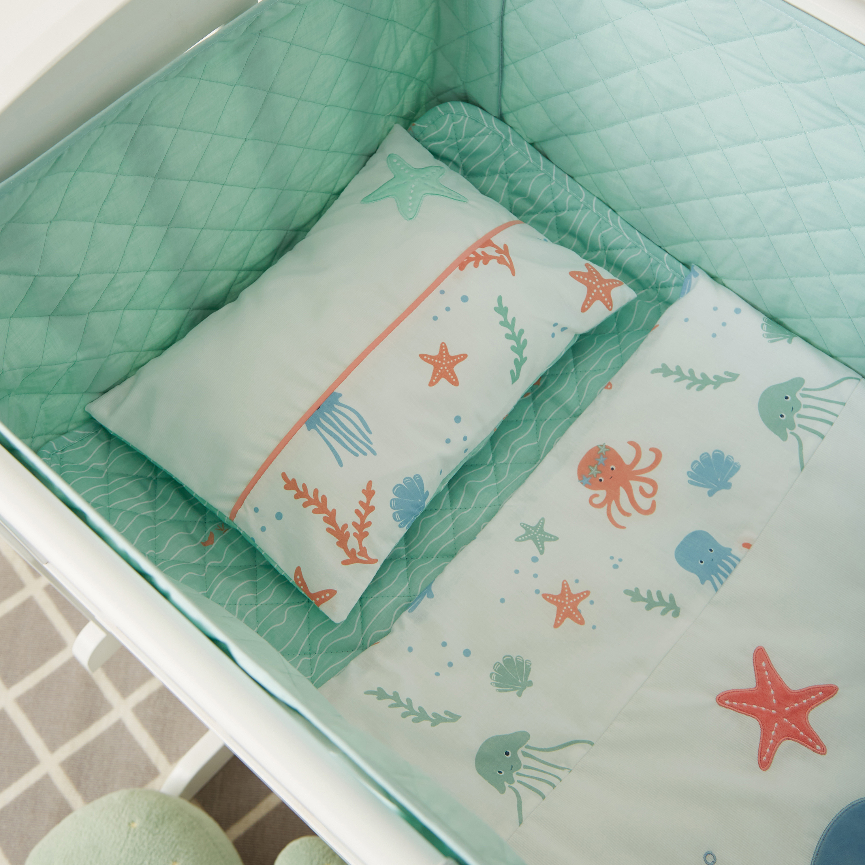 Buy Juniors Under the Sea Applique Cradle Bedding Set Online Mothercare Bahrain