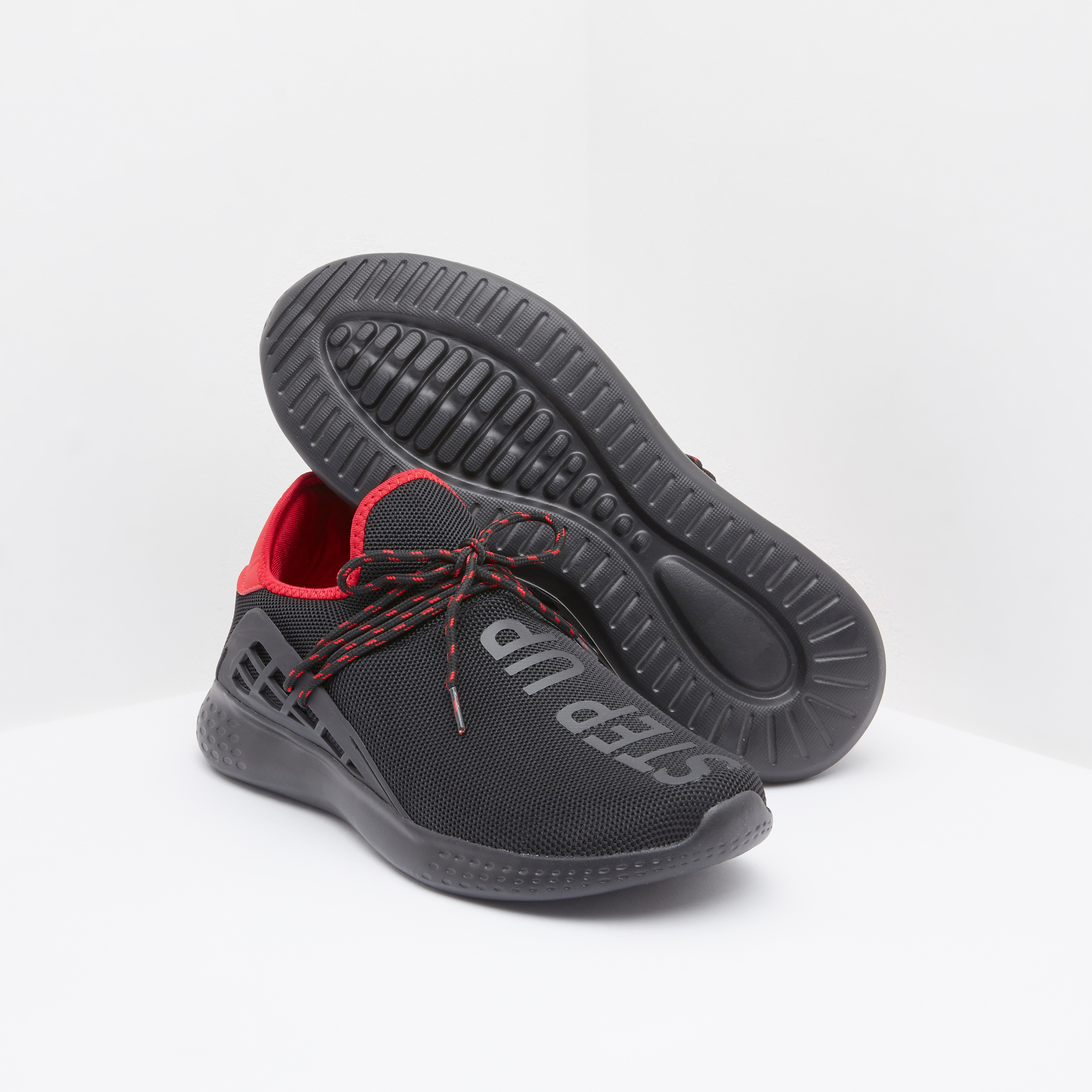 Printed Huarache Shoes with Lace-Up Closure-sports-men-shoes-image-3