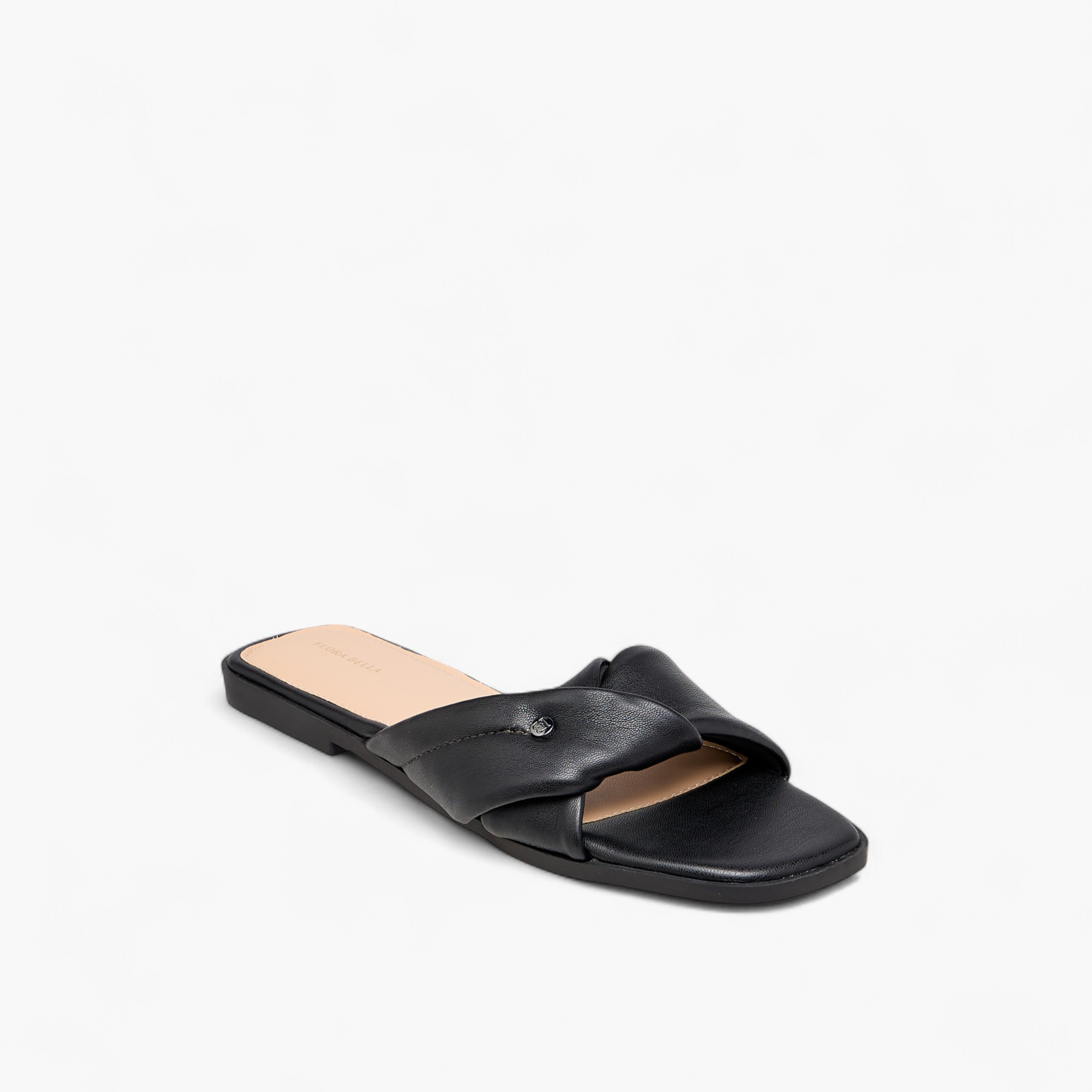 Flora Bella Solid Knot Detail Slip-On Flat Sandals-women-shoes-flats-sandals-image-2