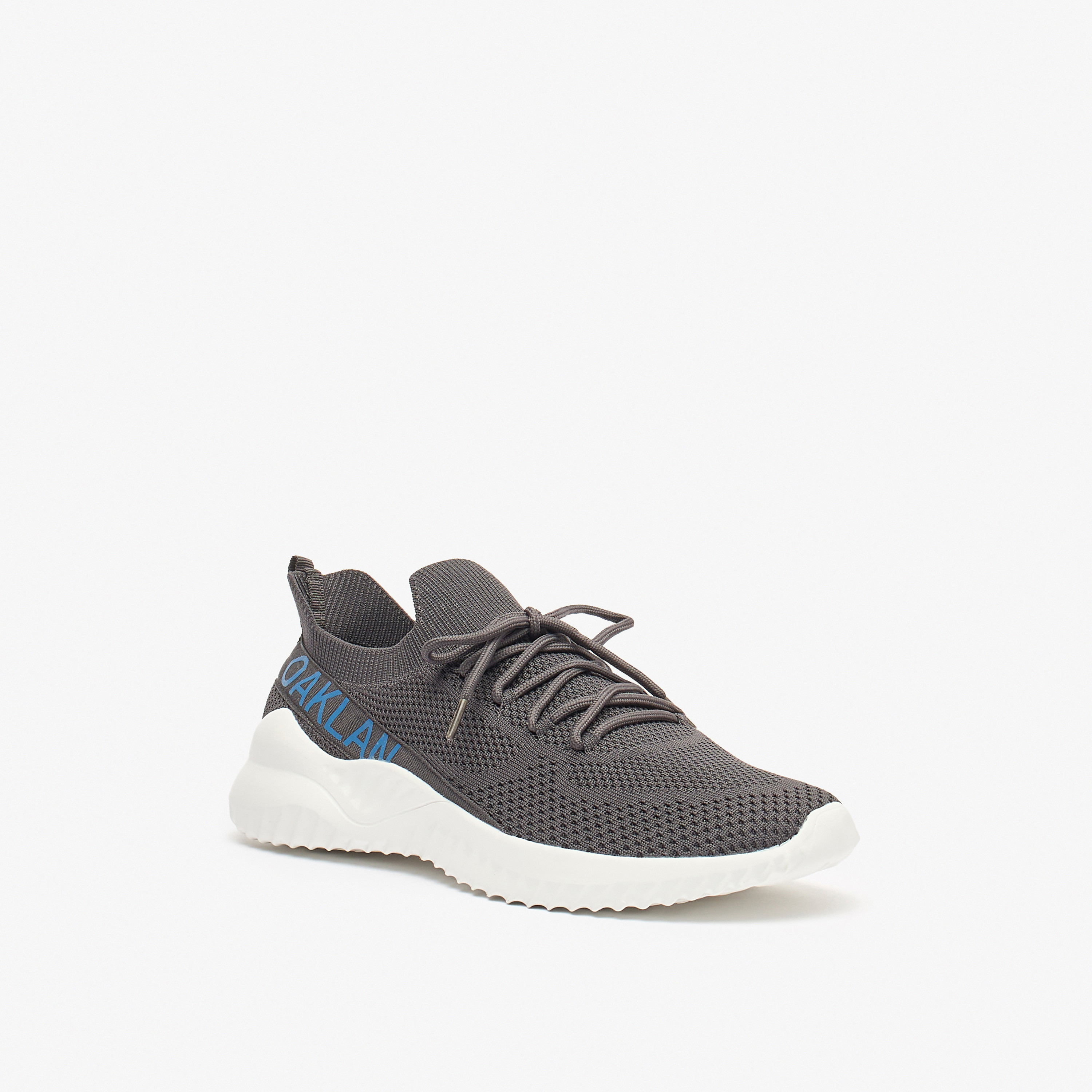Oakland by Shoexpress Logo Print Slip-On Sports Shoes with Pull Tabs-sports-men-shoes-image-1
