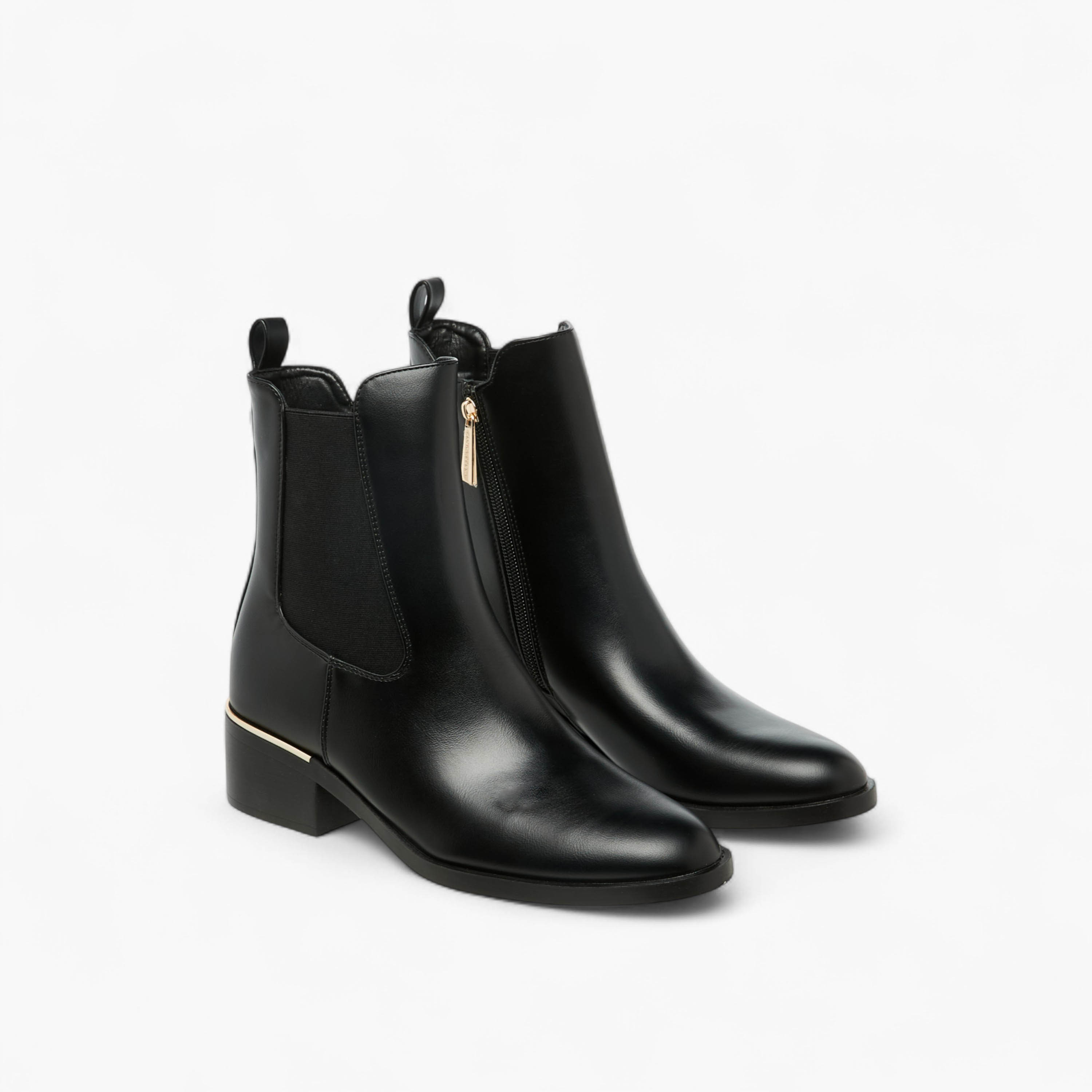 Flora Bella Solid Ankle Boots with Zip Closure-women-shoes-boots-image-1