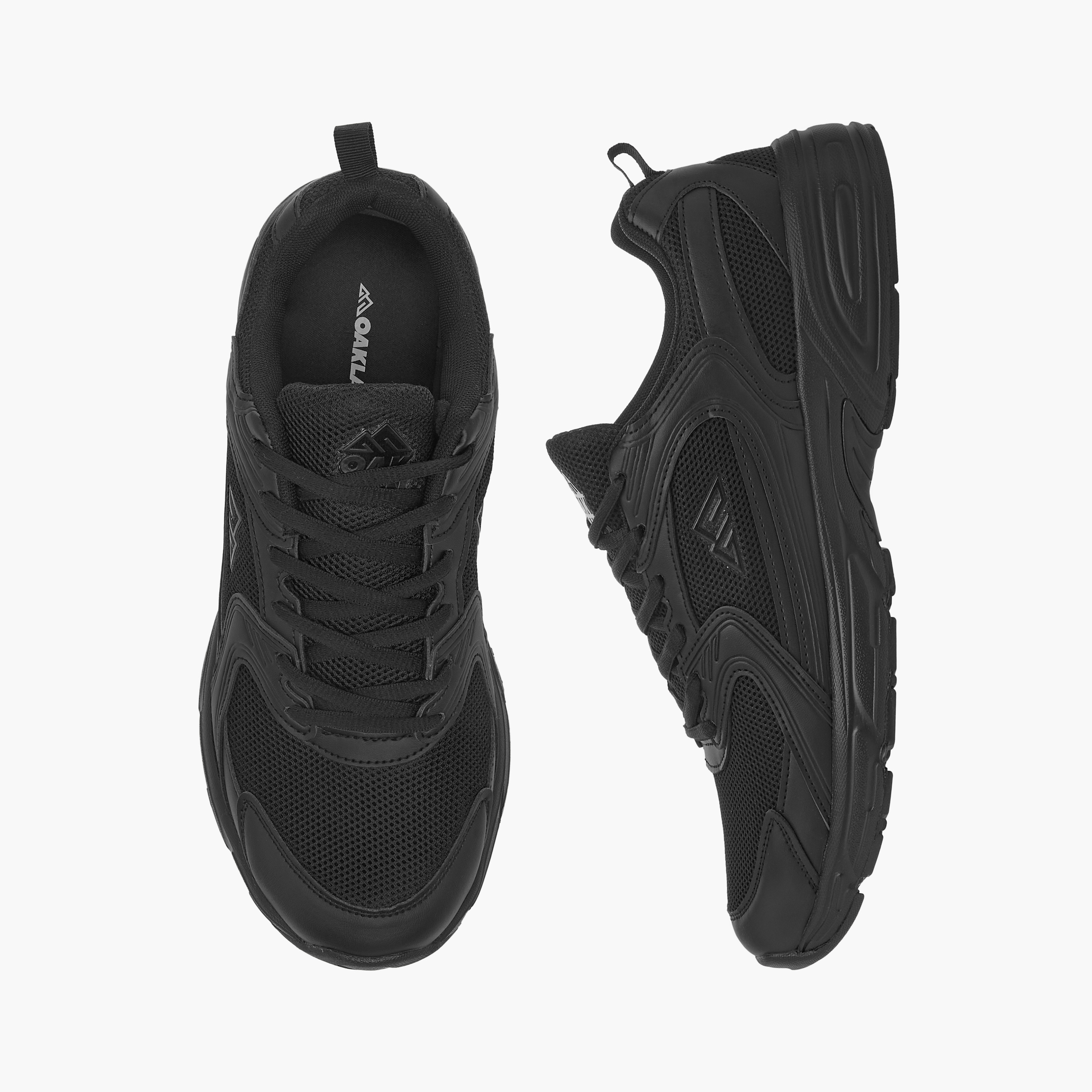 Oaklan by Shoexpress Mesh Panelled Sports Shoes with Lace-Up Closure-sports-men-shoes-image-1