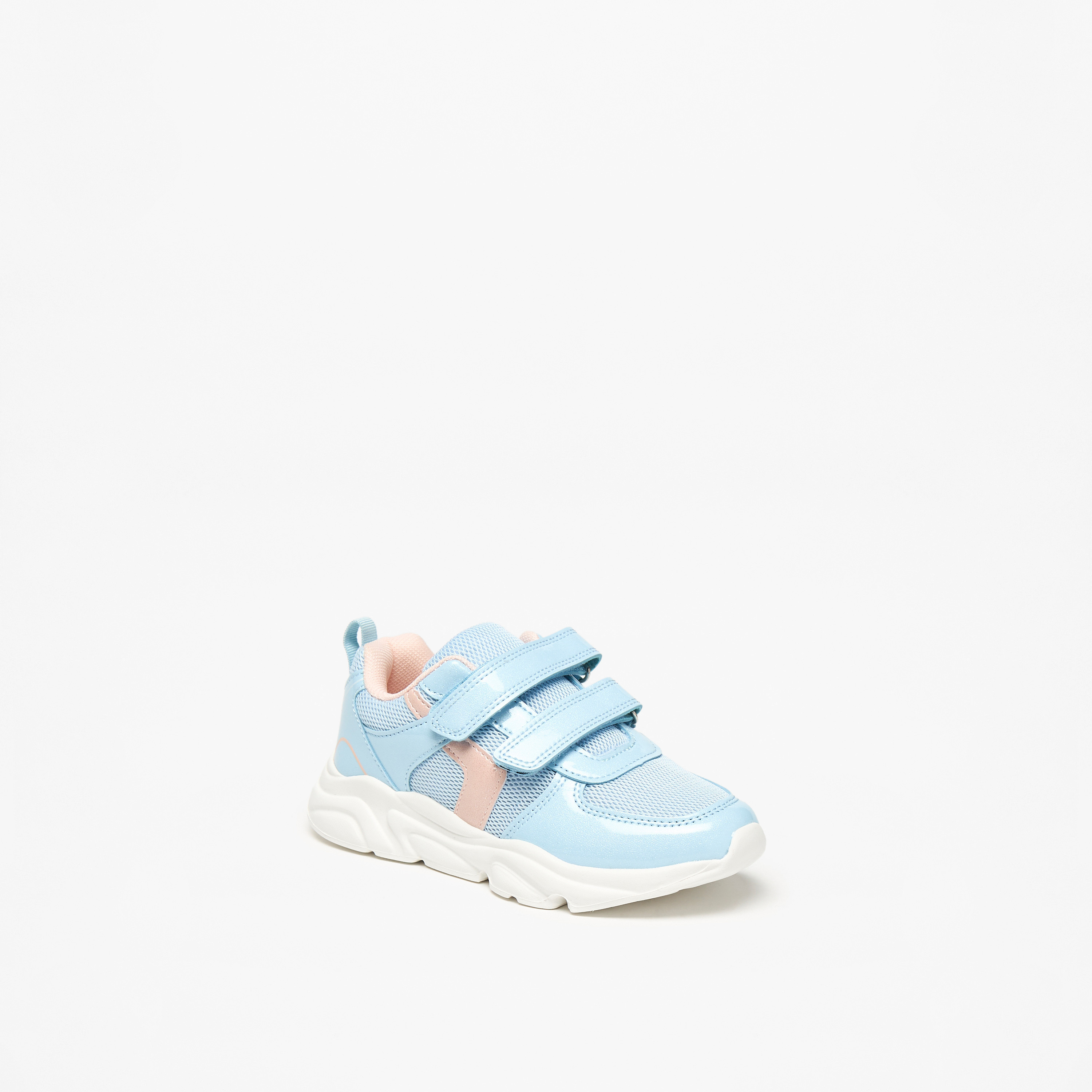 Flora Bella Panelled Sneakers with Hook and Loop Closure-girls-shoes-sneakers-image-1