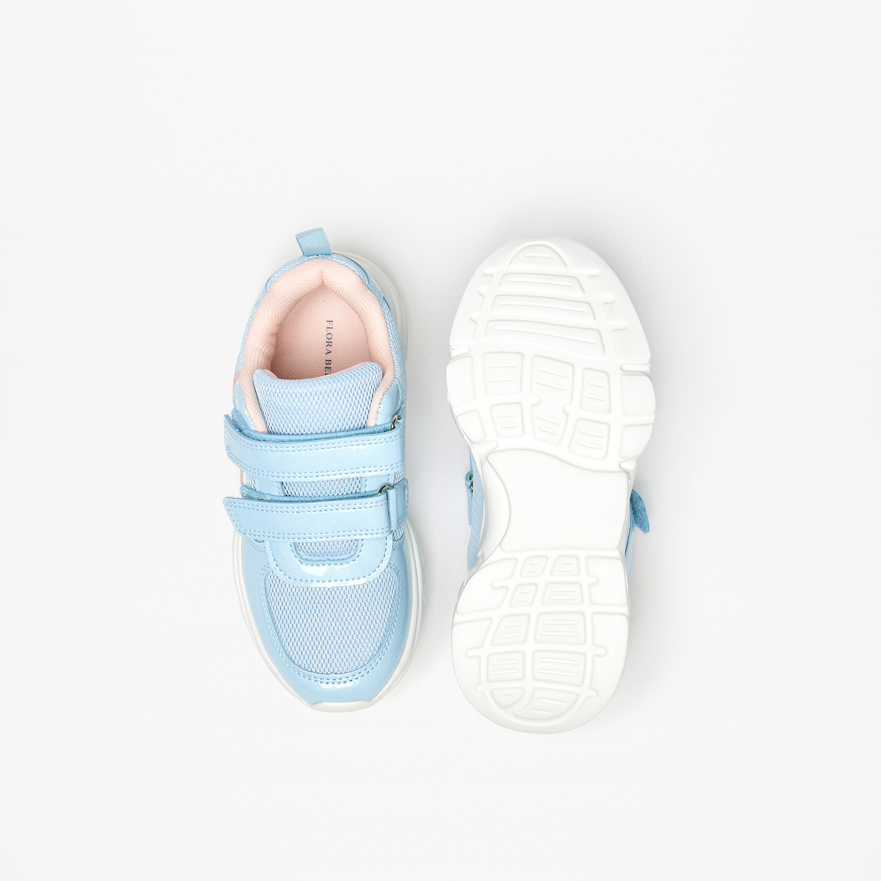 Flora Bella Panelled Sneakers with Hook and Loop Closure-girls-shoes-sneakers-image-4