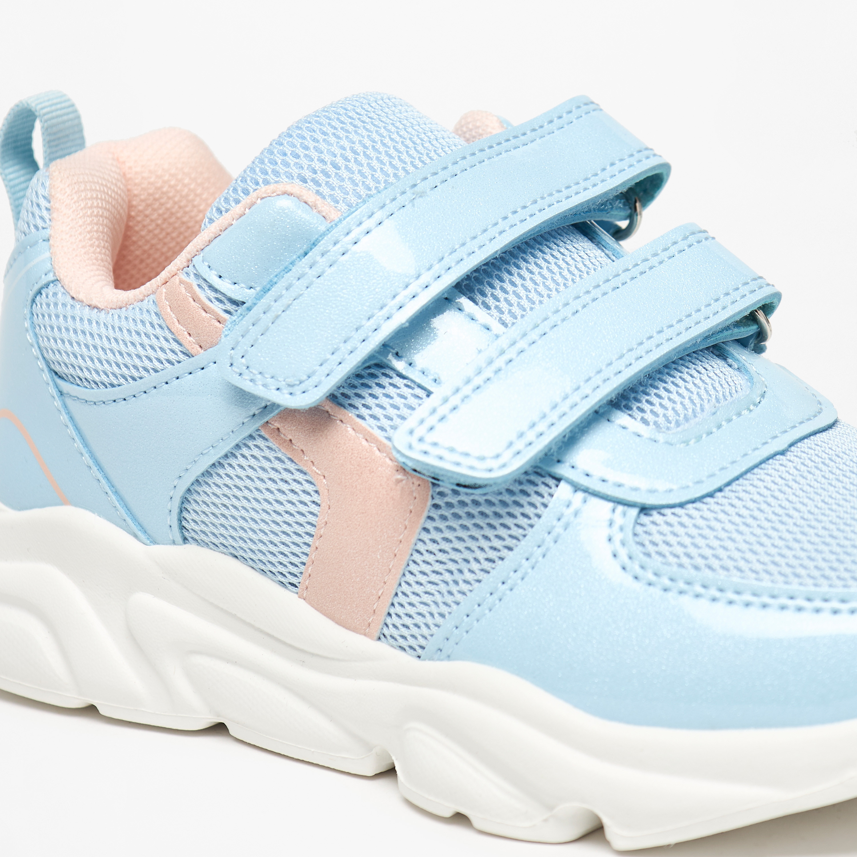 Flora Bella Panelled Sneakers with Hook and Loop Closure-girls-shoes-sneakers-image-5