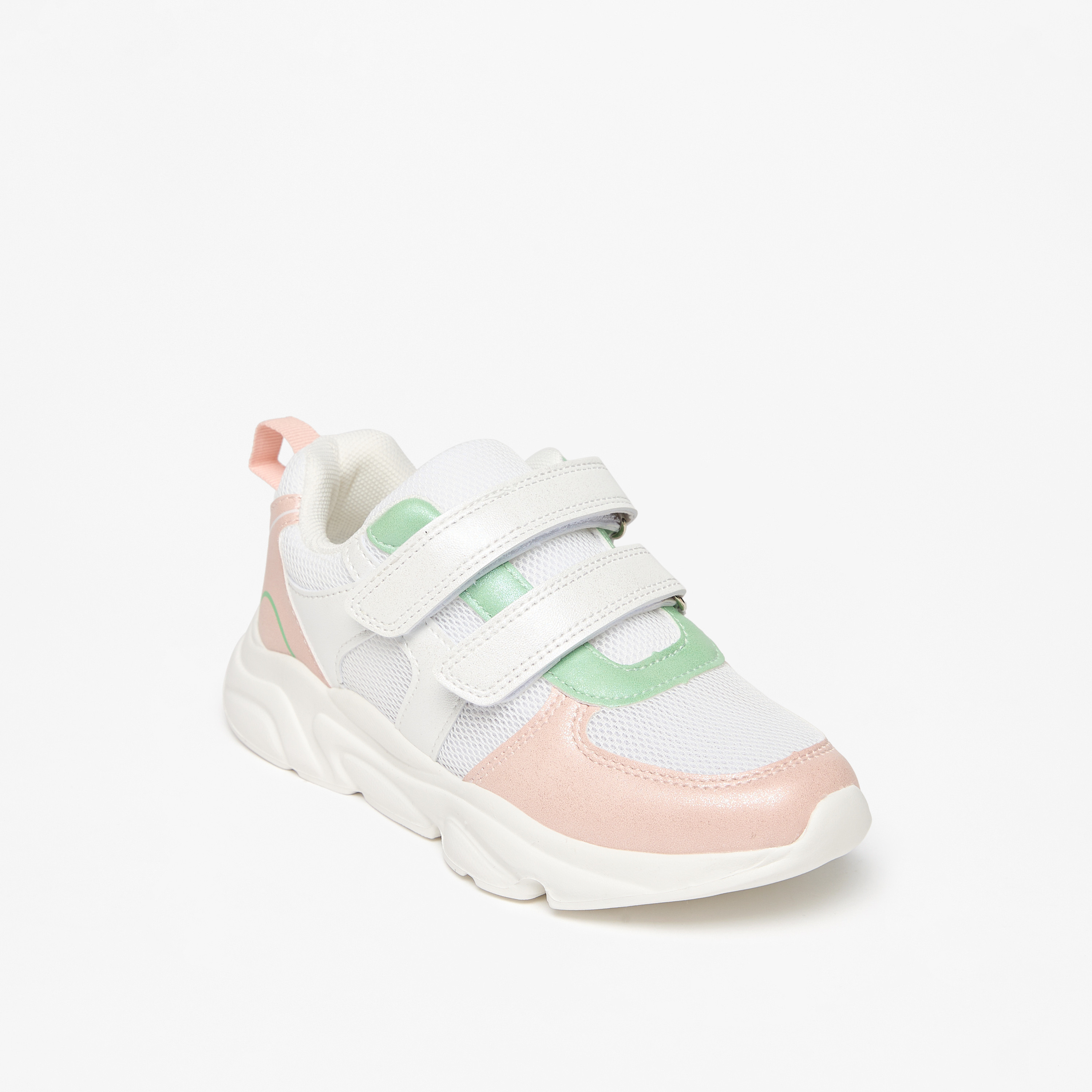 Flora Bella Panelled Sneakers with Hook and Loop Closure-girls-shoes-sneakers-image-6