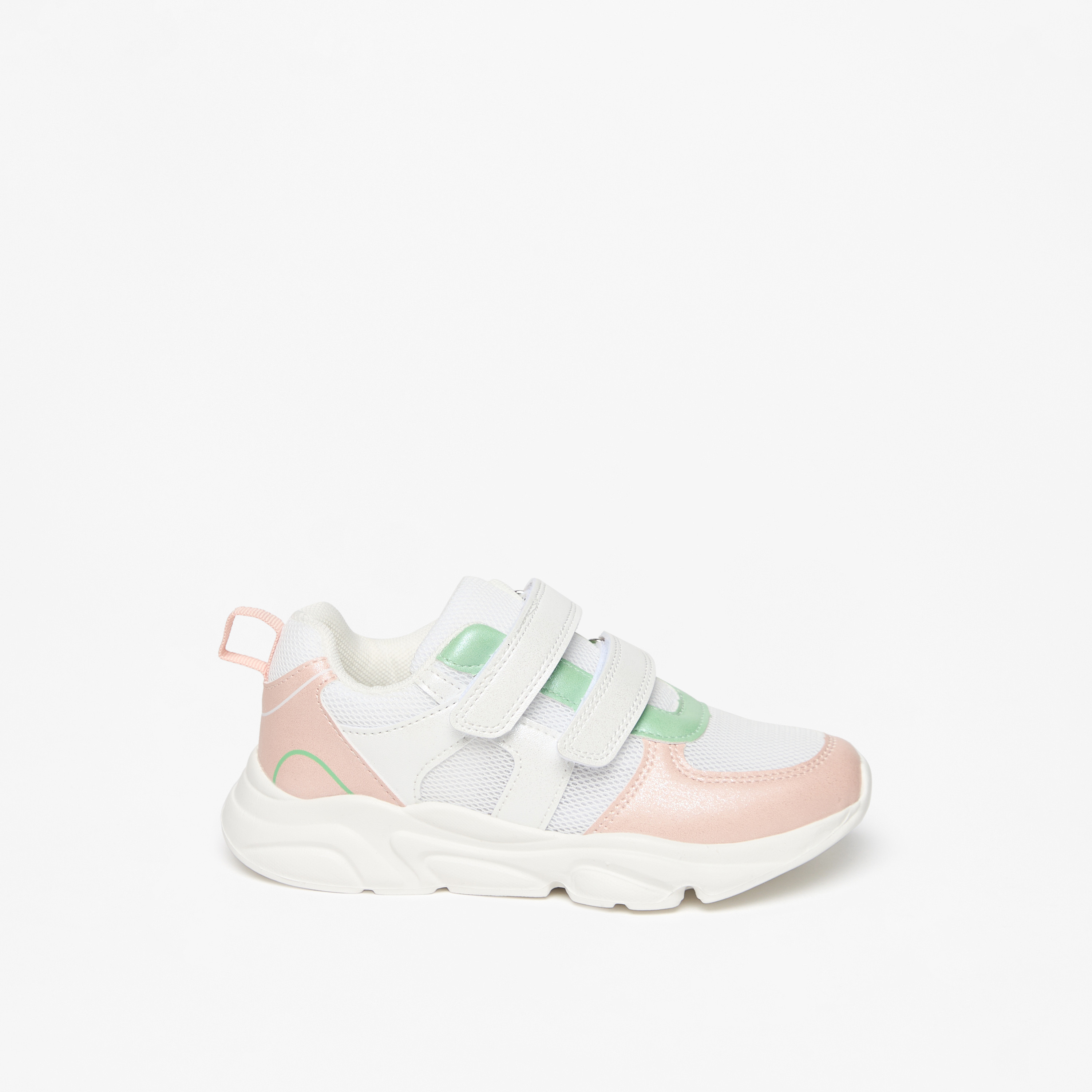 Flora Bella Panelled Sneakers with Hook and Loop Closure-girls-shoes-sneakers-image-2