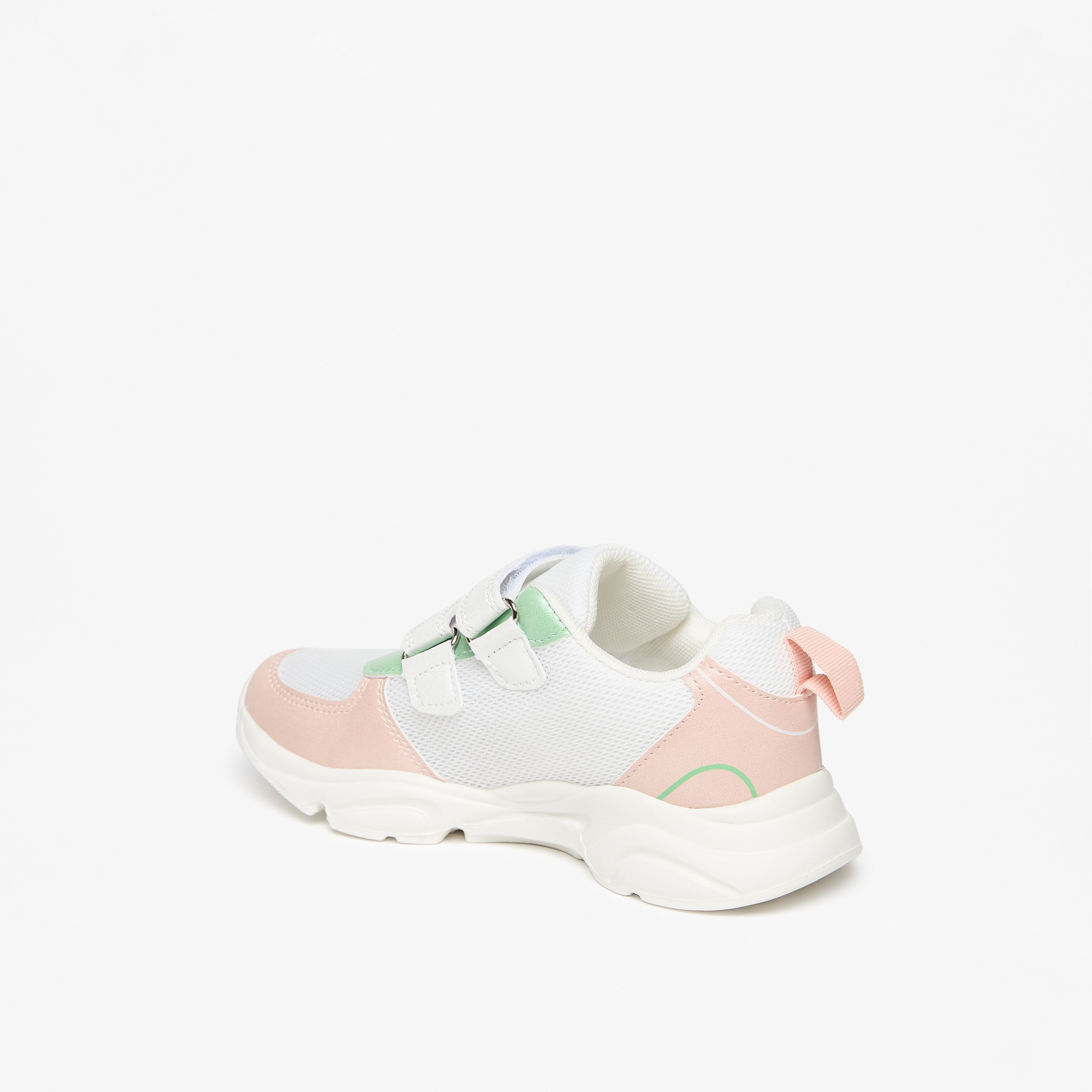 Flora Bella Panelled Sneakers with Hook and Loop Closure-girls-shoes-sneakers-image-3