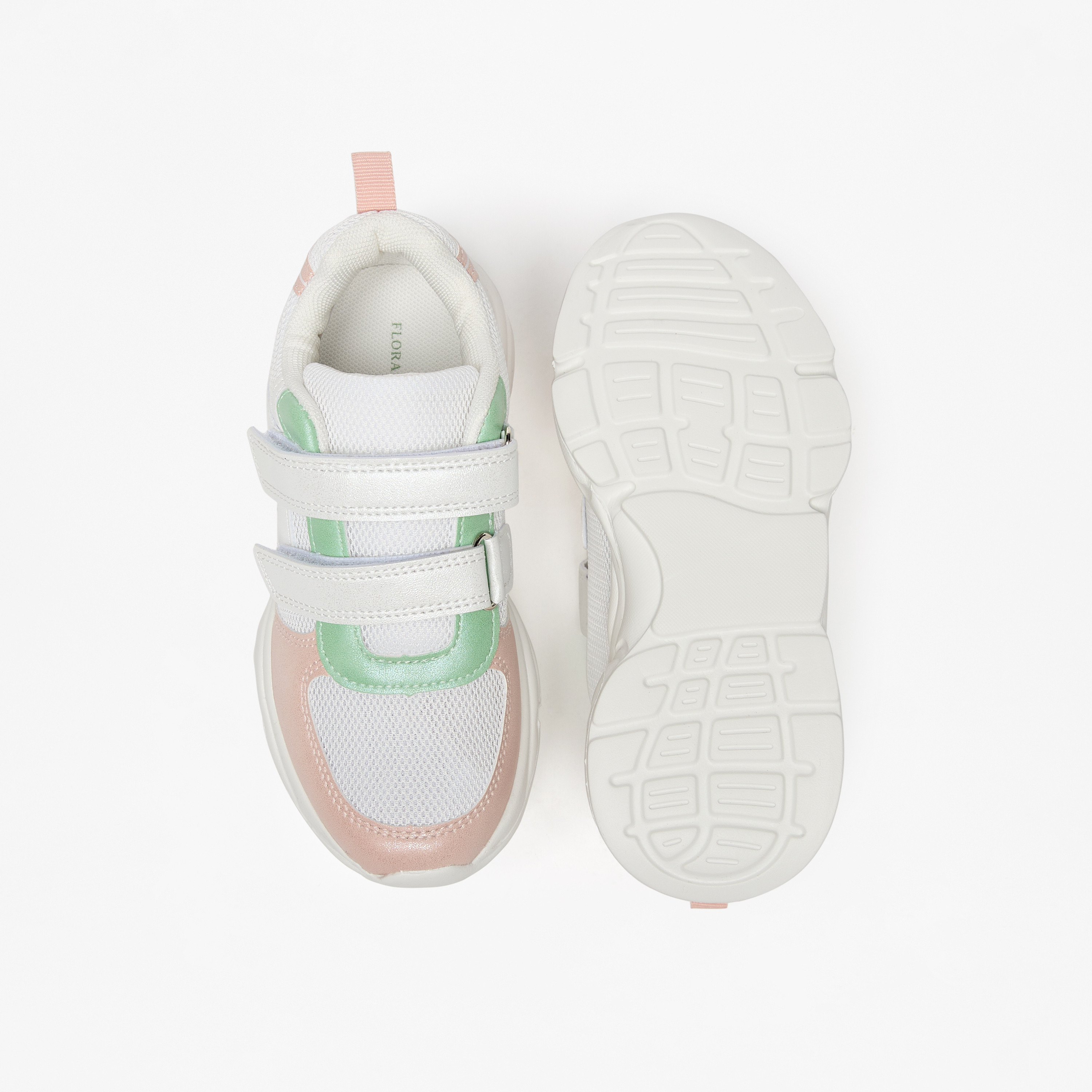 Flora Bella Panelled Sneakers with Hook and Loop Closure-girls-shoes-sneakers-image-4