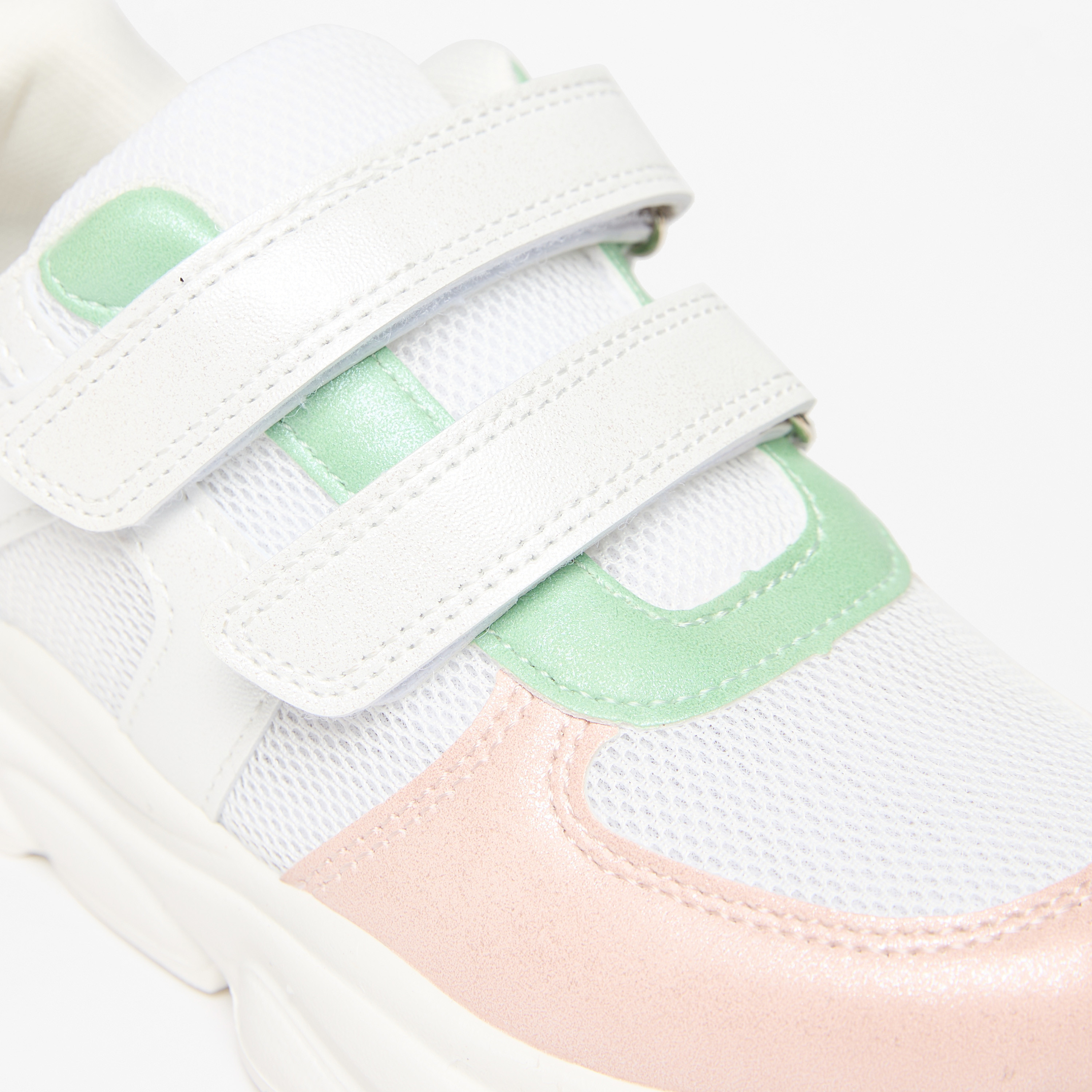 Flora Bella Panelled Sneakers with Hook and Loop Closure-girls-shoes-sneakers-image-5