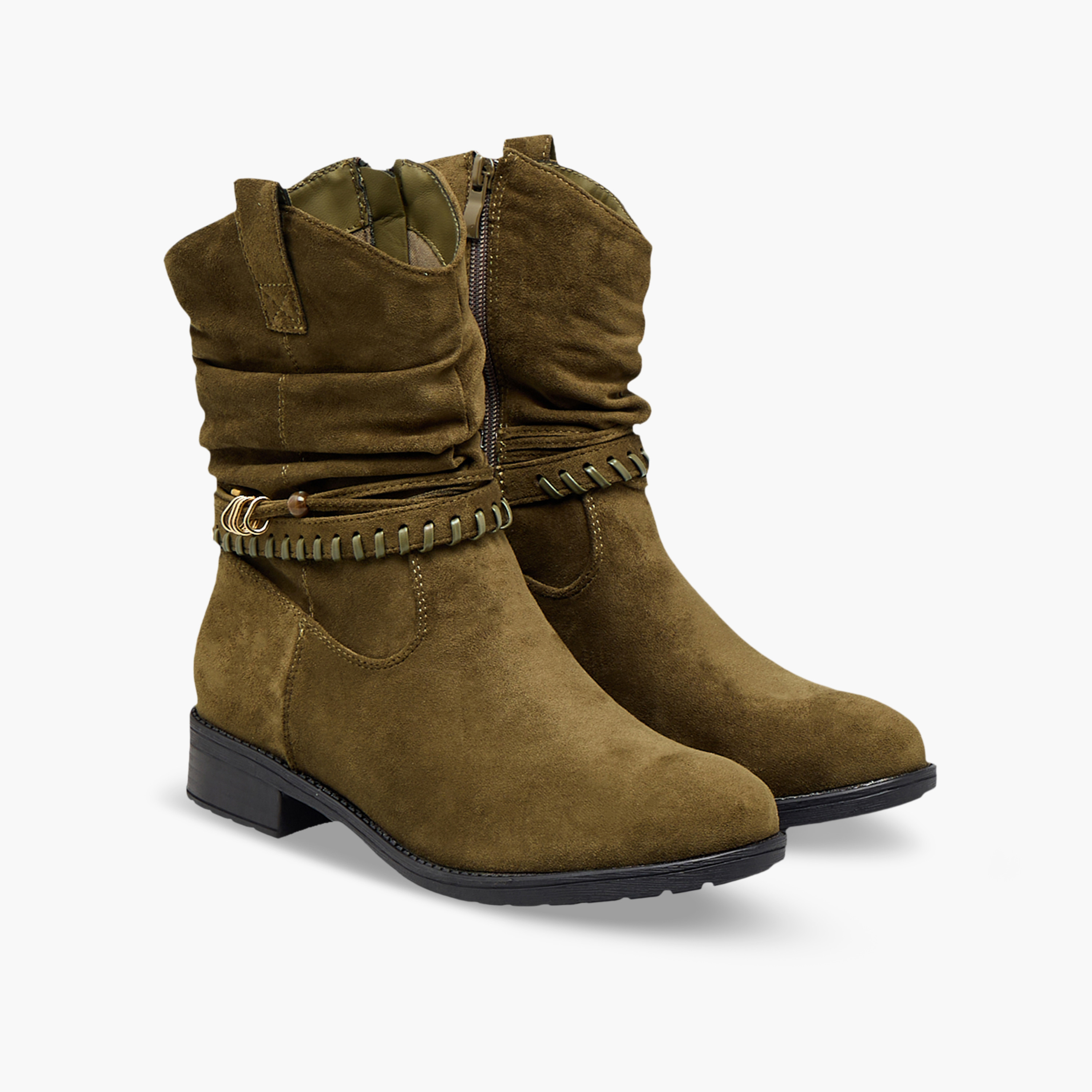 Flora Bella Women Ruched Ankle Boots-women-shoes-boots-image-1