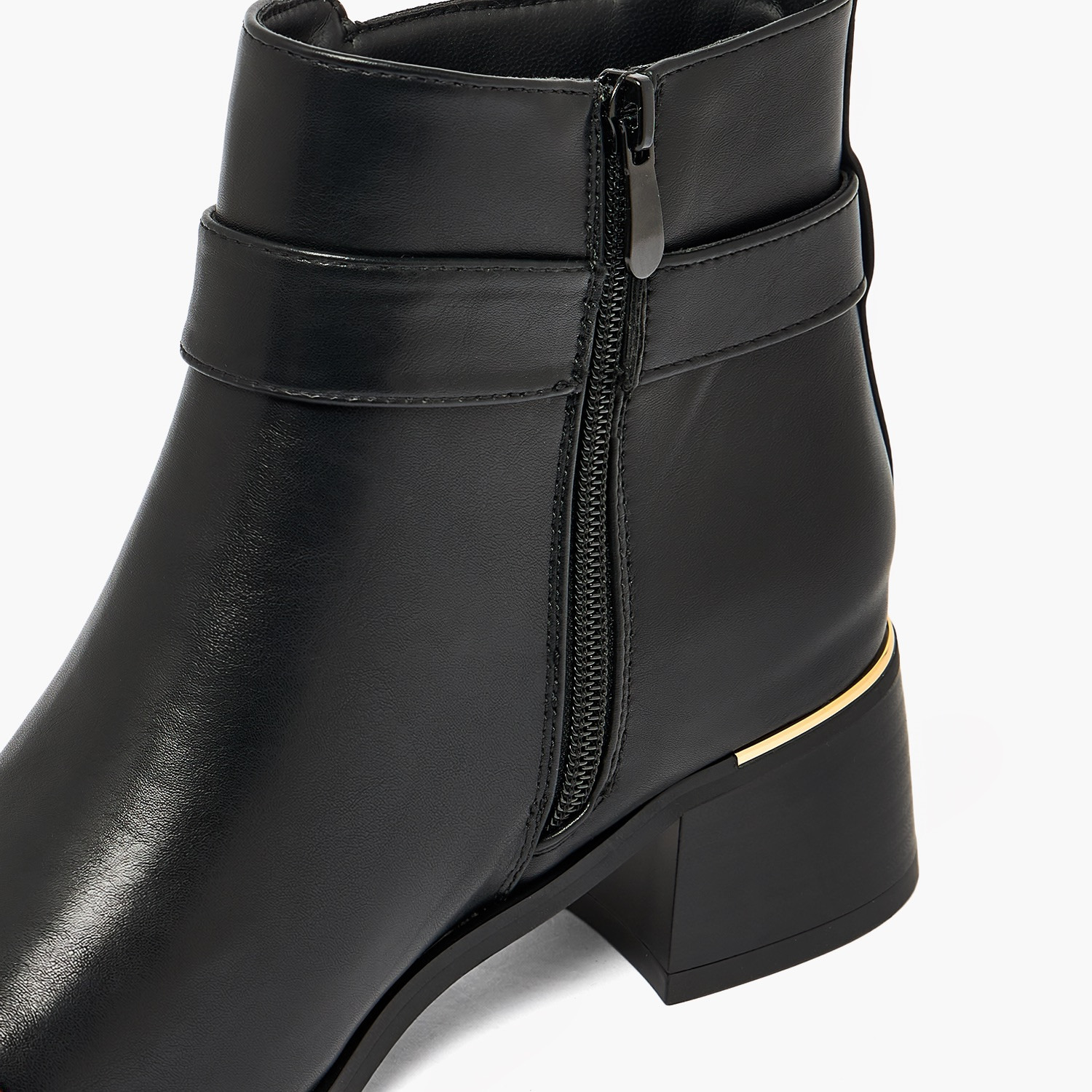 حذاء كاحل نسائي بكعب بلوك مزود بإبزيم من فلورا بيلا - شوإكسبرس-women-shoes-boots-image-4