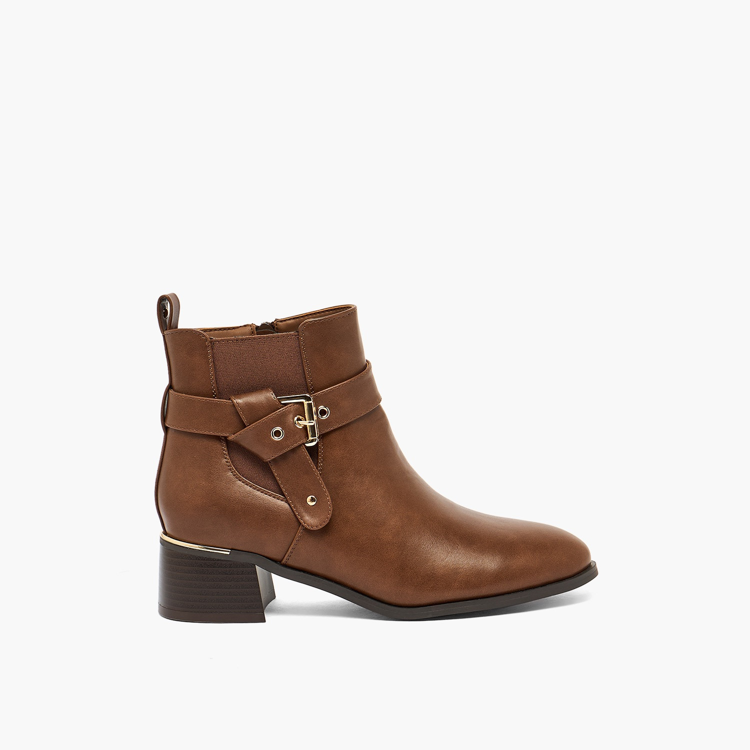 حذاء كاحل نسائي بكعب بلوك مزود بإبزيم من فلورا بيلا - شوإكسبرس-women-shoes-boots-image-3