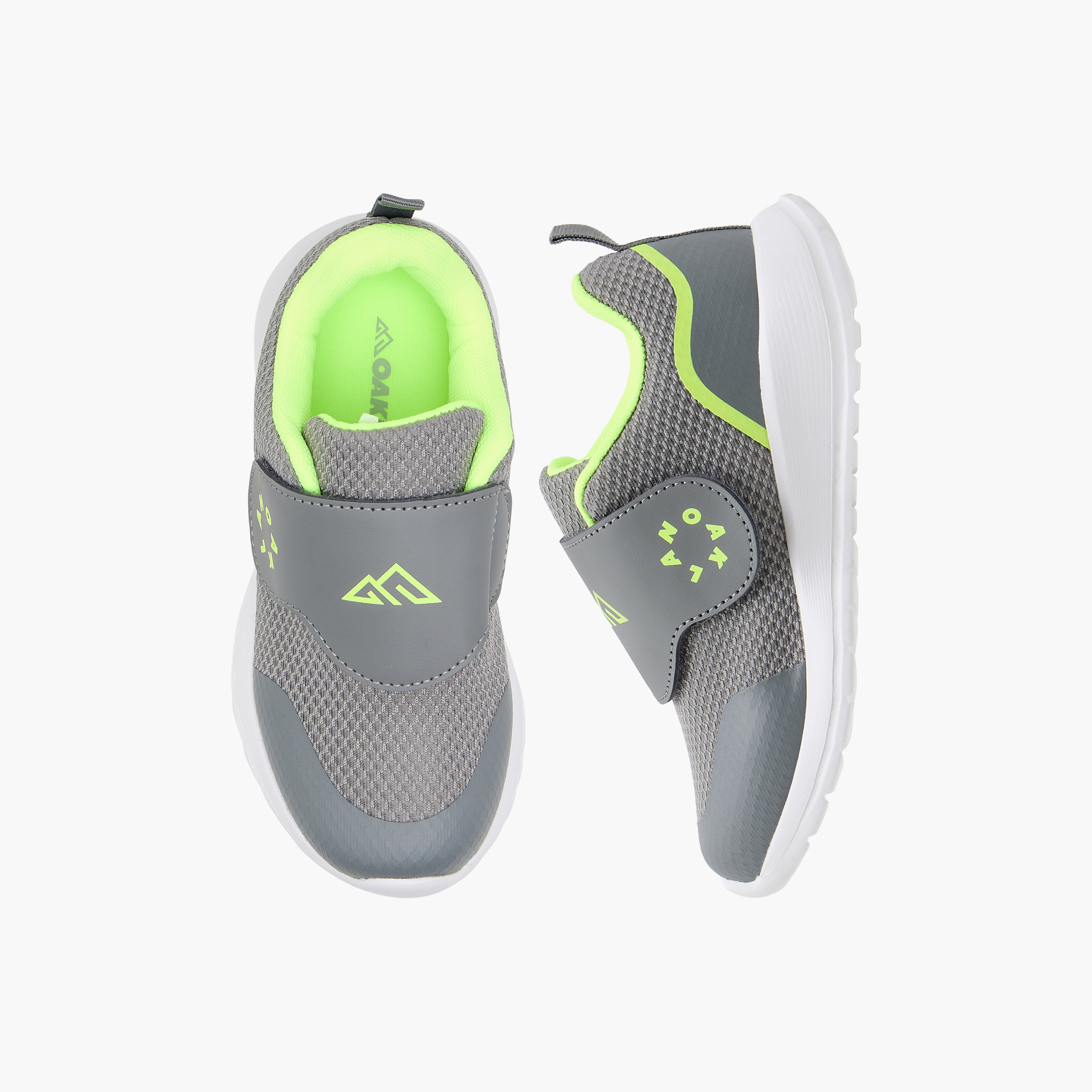 Oaklan by Shoexpress Logo Detail Sports Shoes with Hook and Loop Closure-boys-shoes-schoolshoes-image-1