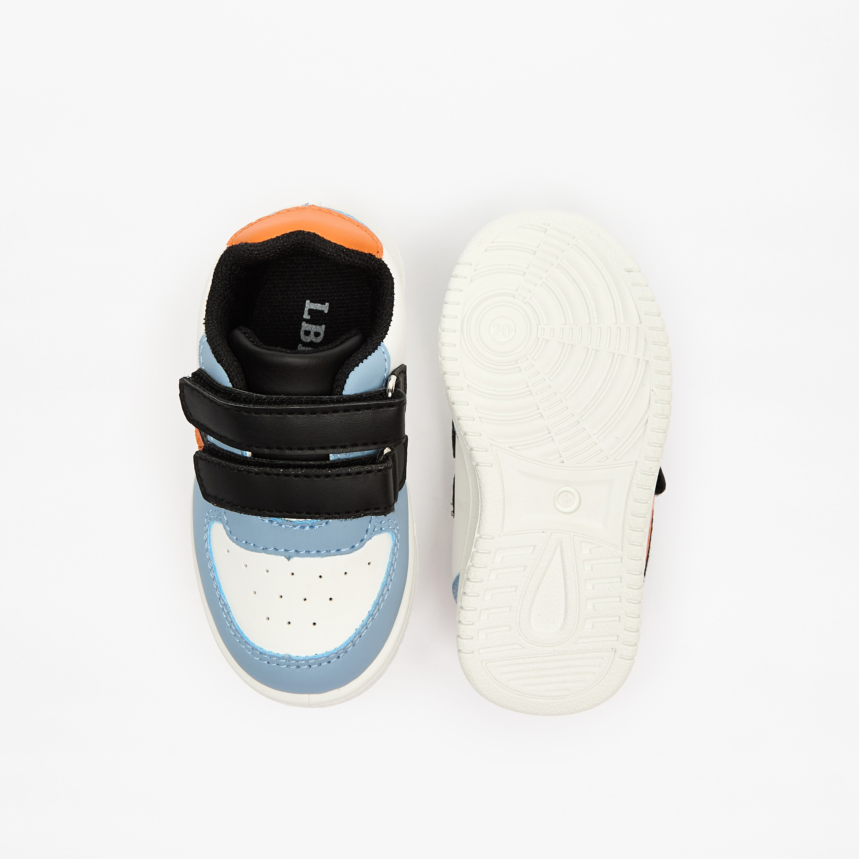 LBL by Shoexpress Panelled Sneakers with Hook and Loop Closure-boys-shoes-schoolshoes-image-4