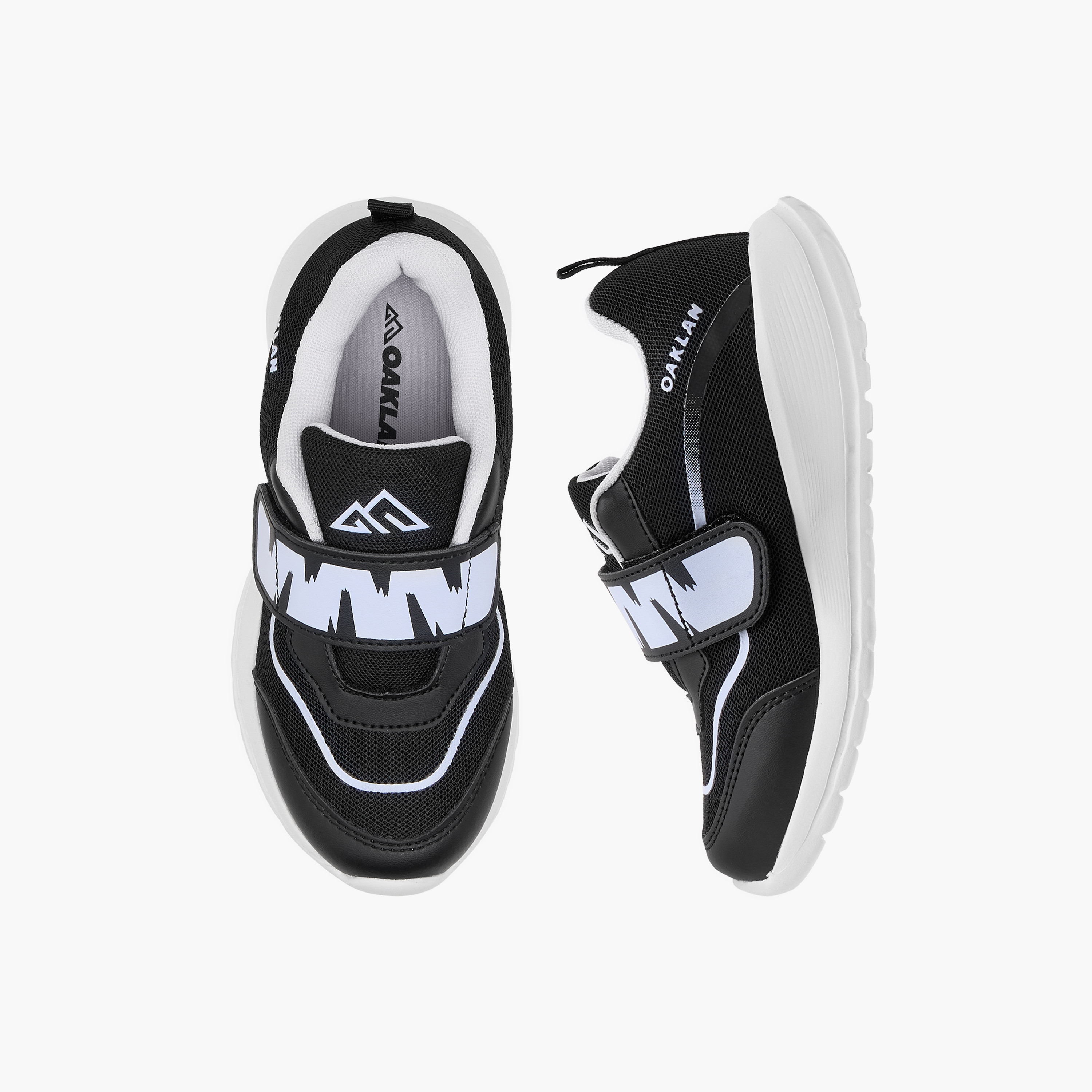 Oaklan by Shoexpress Logo Detail Sports Shoes with Hook and Loop Closure-girls-shoes-sneakers-image-1