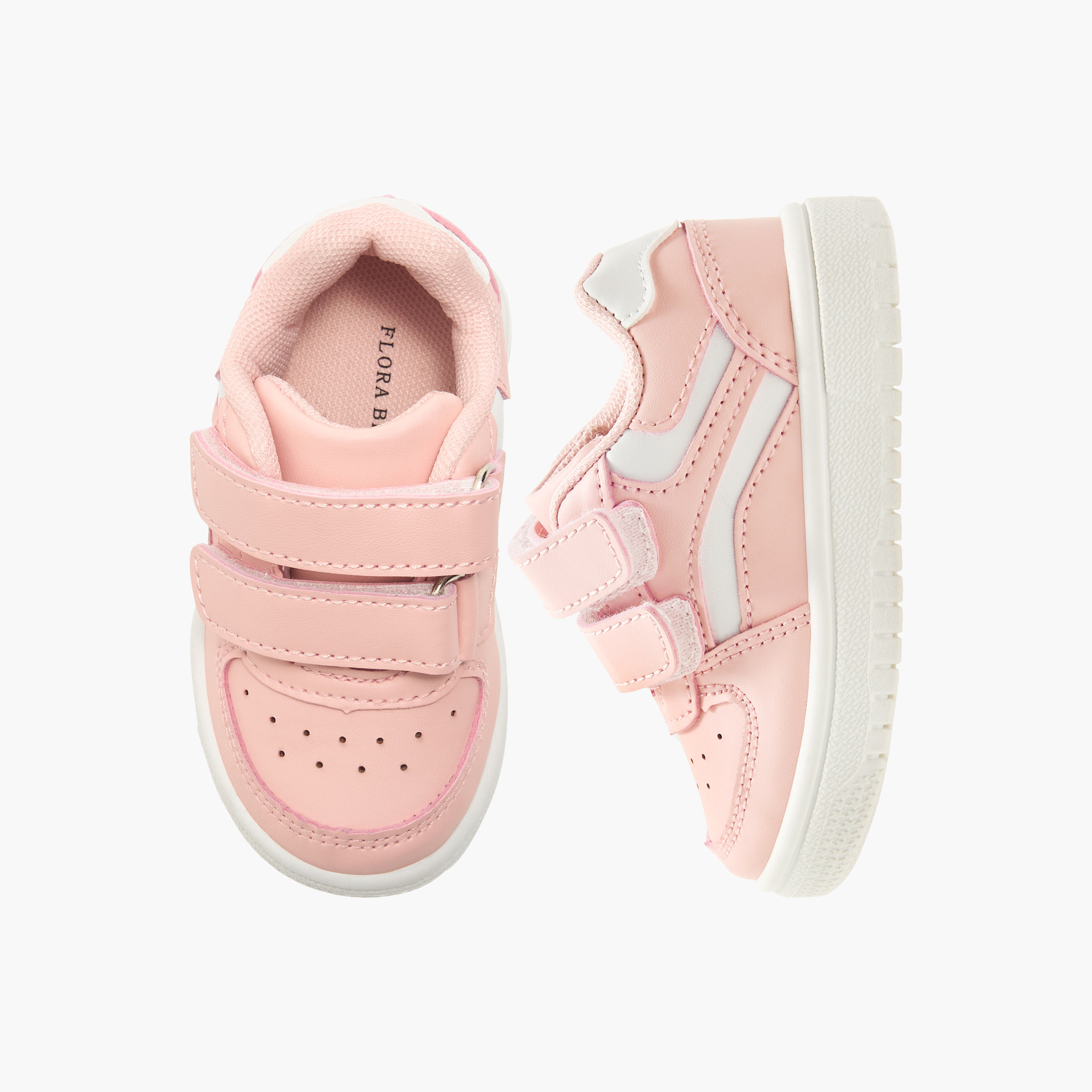 Flora Bella Panelled Sneakers with Hook and Loop Closure-girls-shoes-sneakers-image-1
