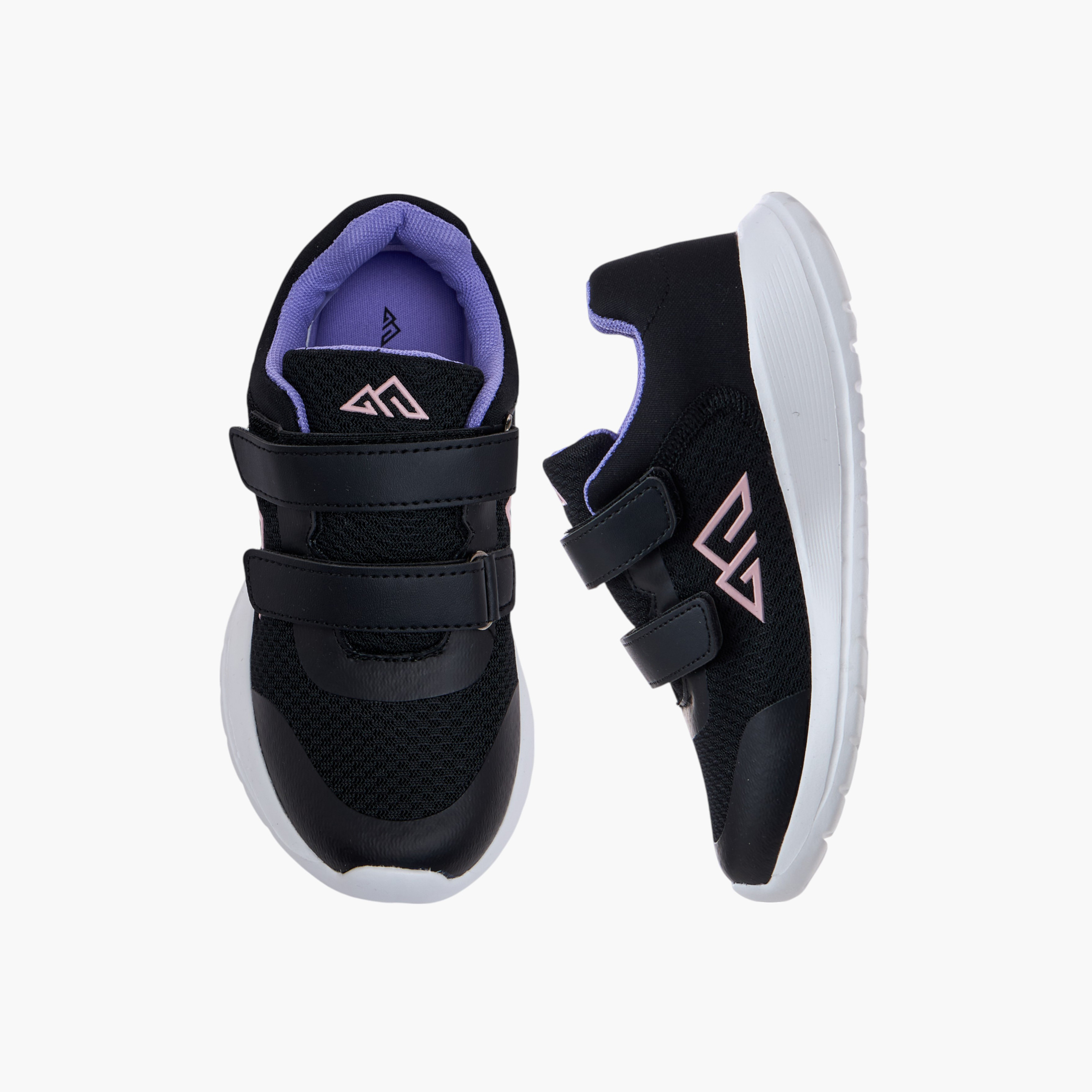 Oaklan by Shoexpress Logo Print Sports Shoes with Hook and Loop Closure-girls-shoes-sneakers-image-1