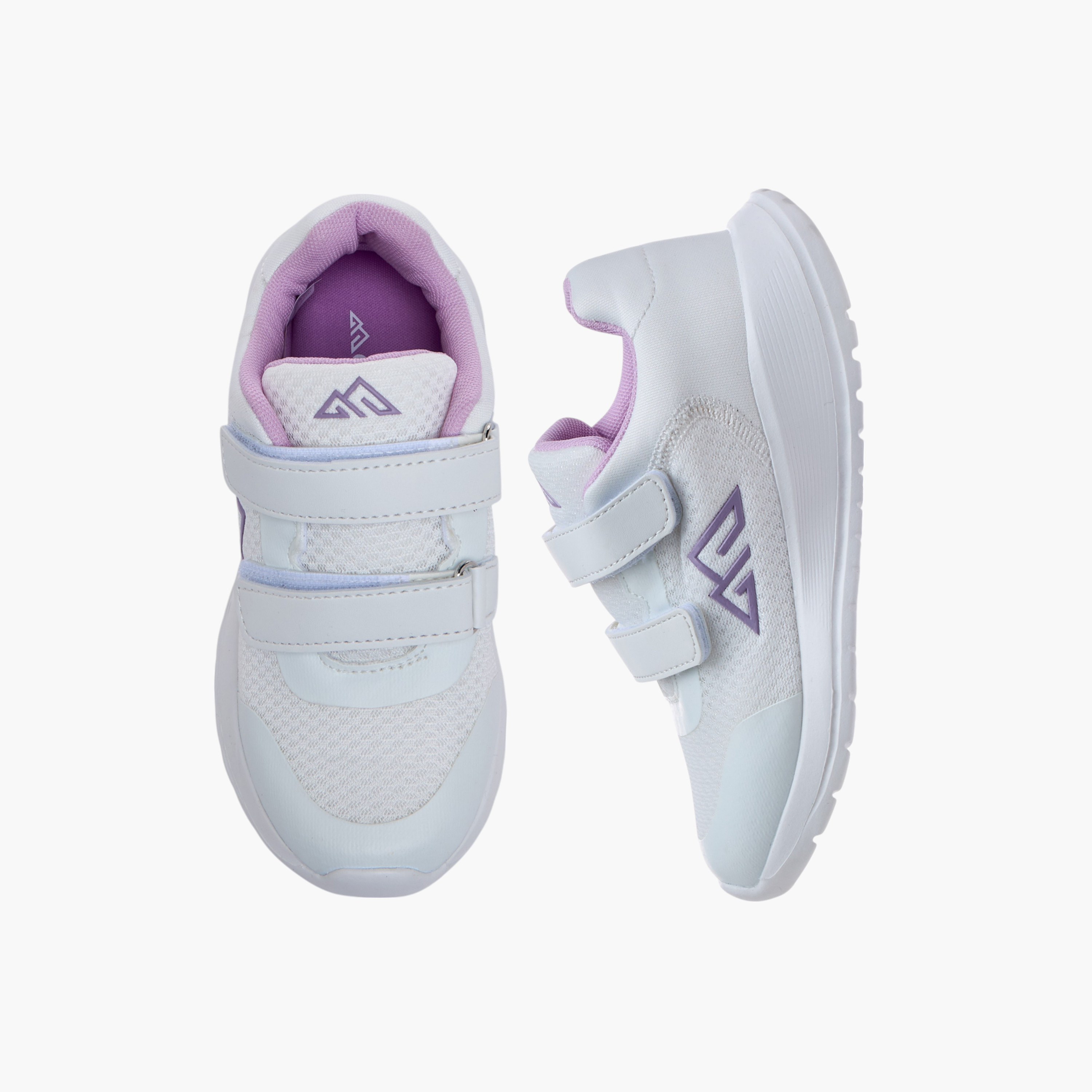 Oaklan by Shoexpress Logo Print Sports Shoes with Hook and Loop Closure-girls-shoes-sneakers-image-1