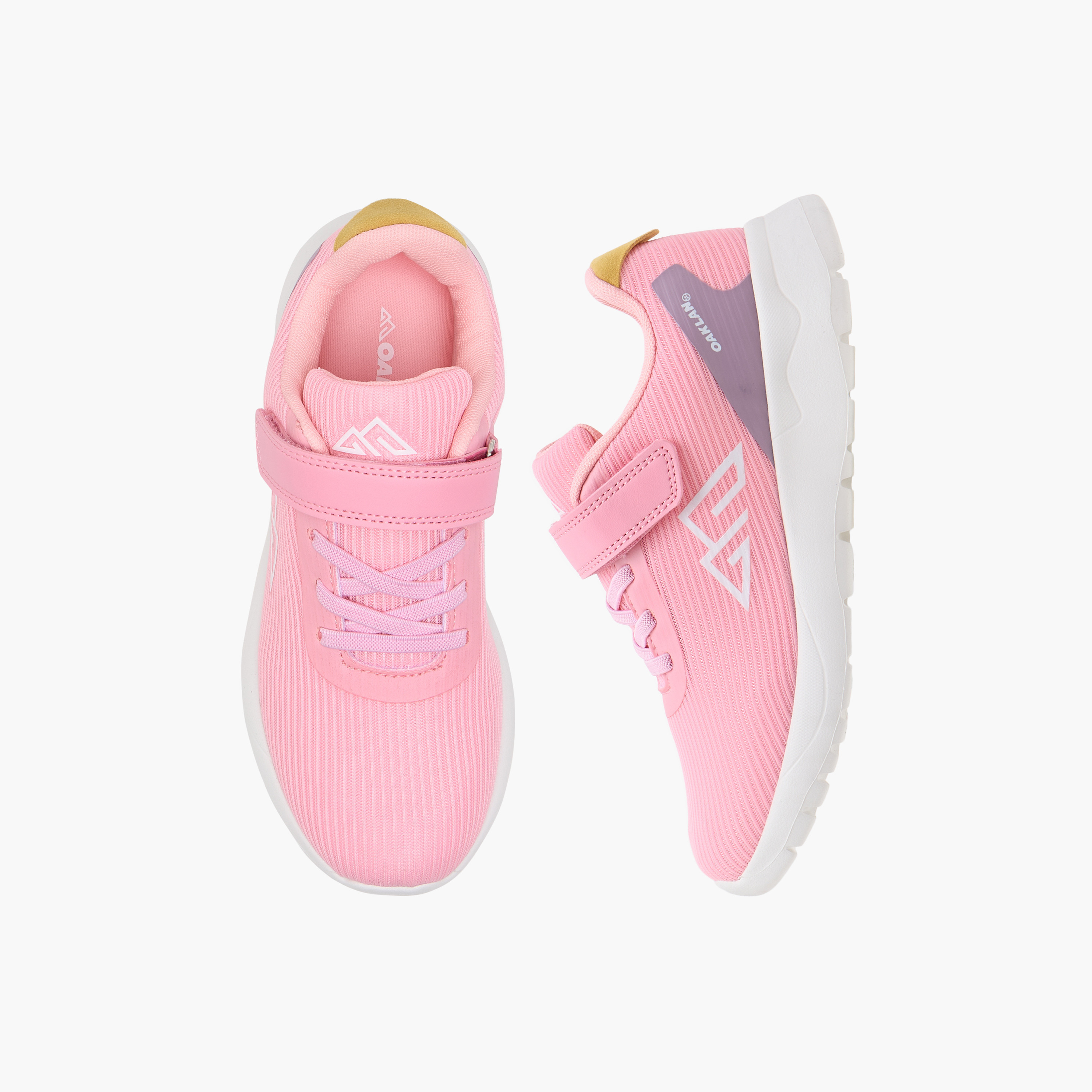 Oaklan by Shoexpress Logo Print Sports Shoes with Hook and Loop Closure-girls-shoes-sneakers-image-1