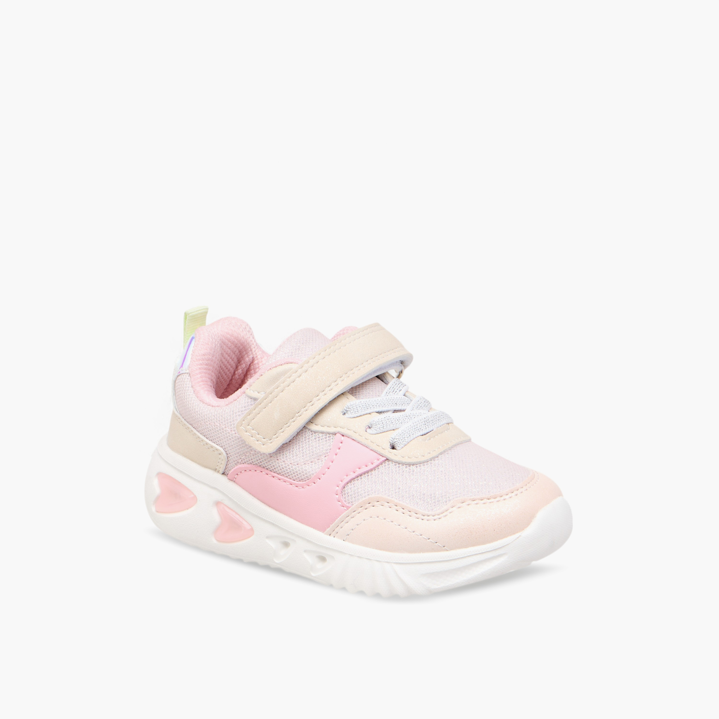 Flora Bella Colourblock Light-Up Sneakers with Hook and Loop Closure-girls-shoes-sneakers-image-2