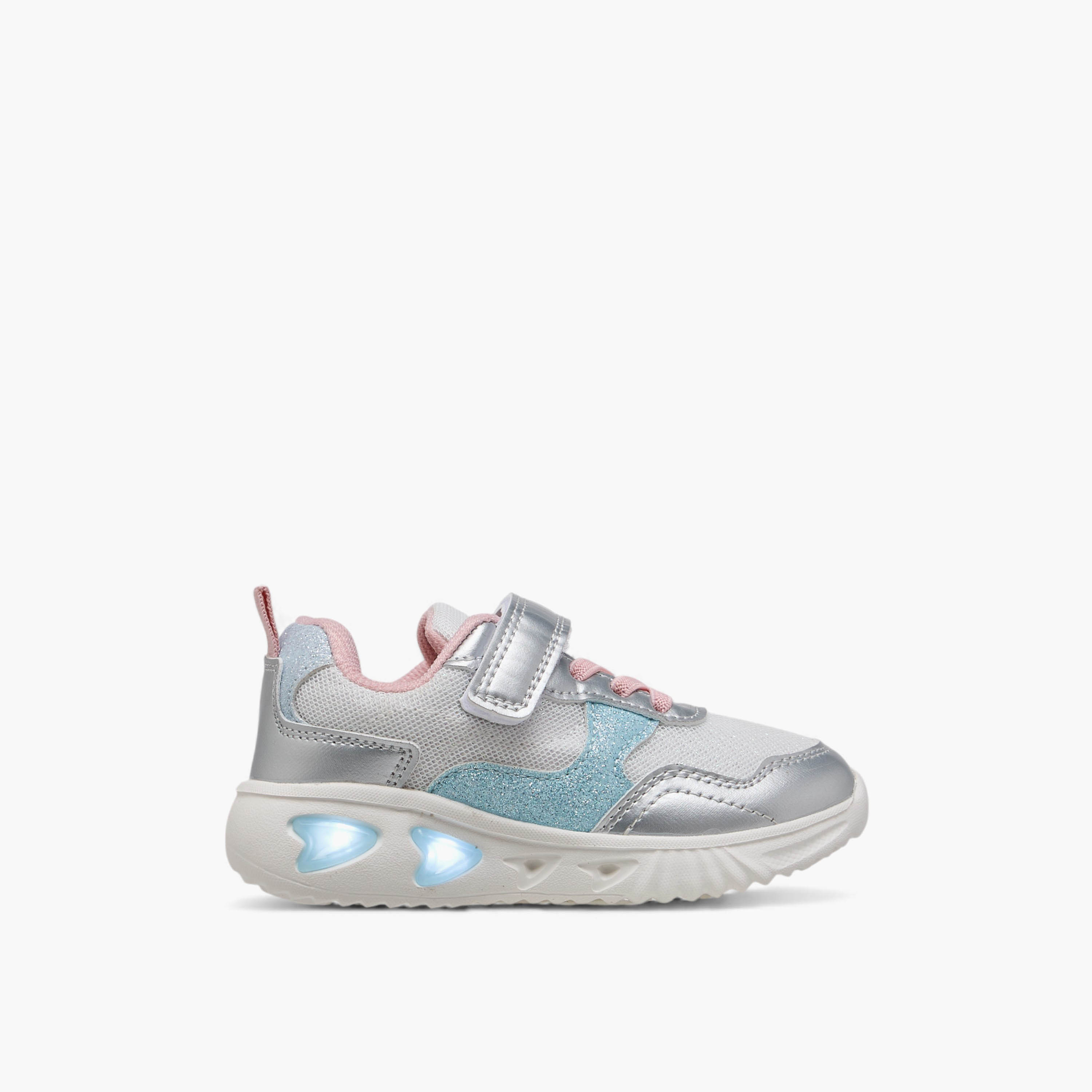 Flora Bella Colourblock Light-Up Sneakers with Hook and Loop Closure-girls-shoes-sneakers-image-4
