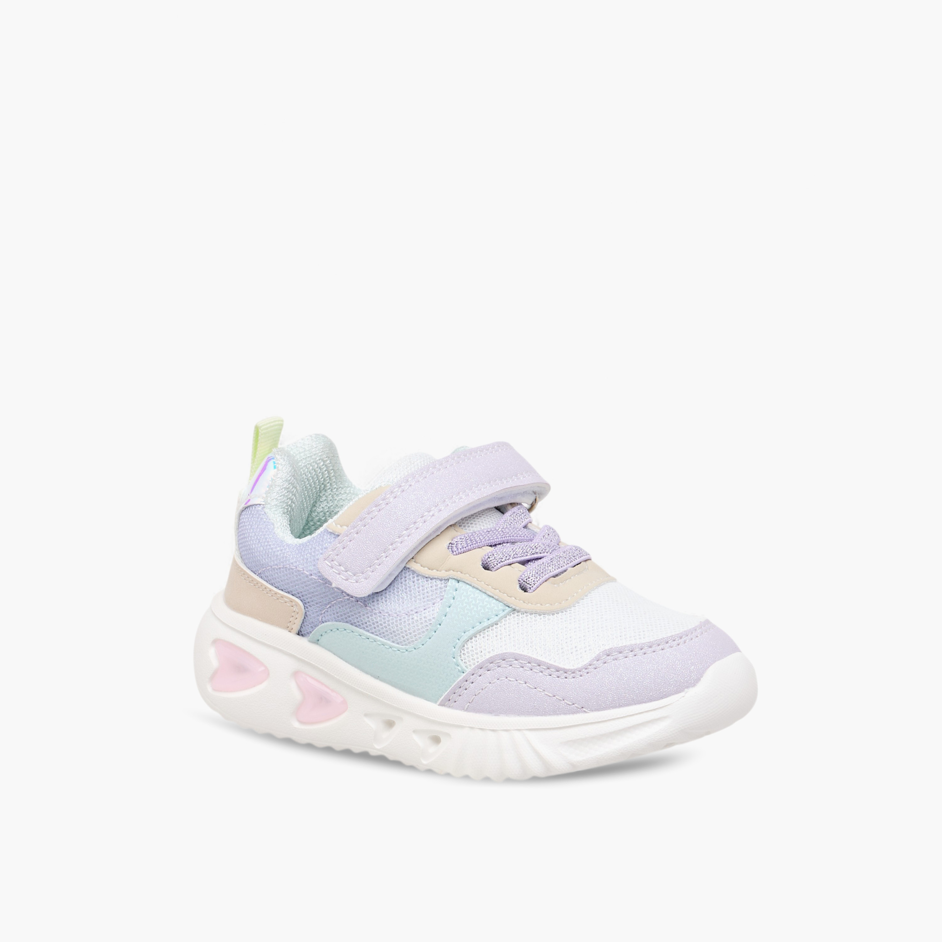 Flora Bella Colourblock Light-Up Sneakers with Hook and Loop Closure-girls-shoes-sneakers-image-2