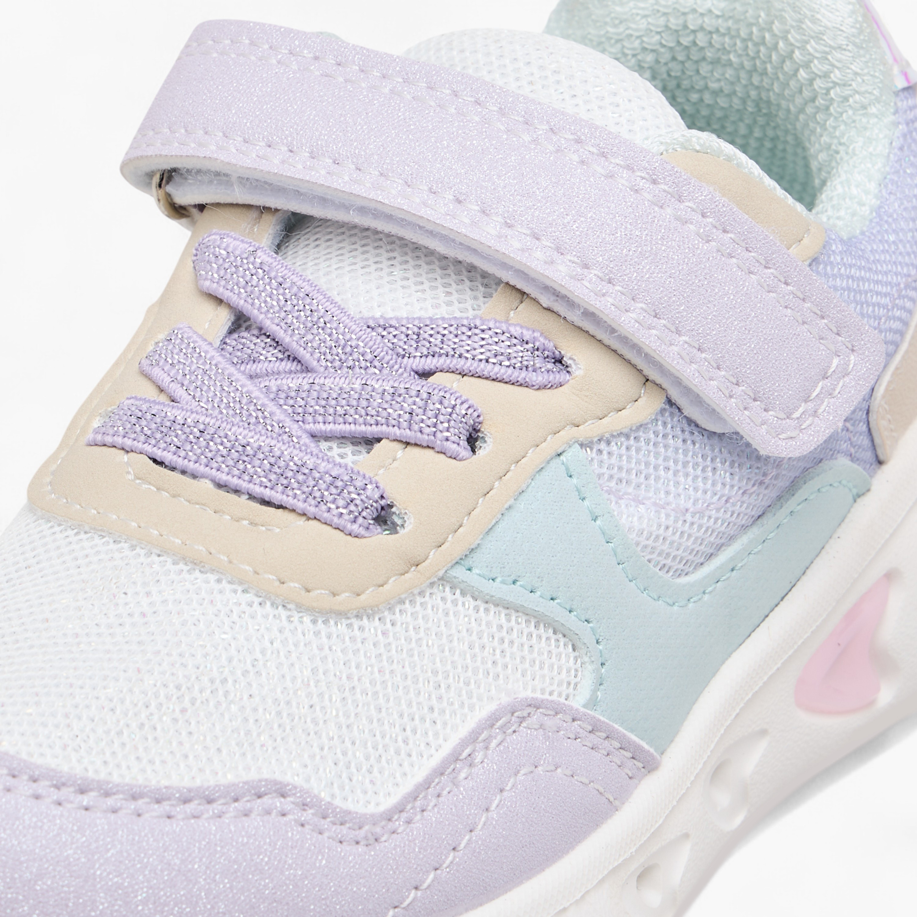 Flora Bella Colourblock Light-Up Sneakers with Hook and Loop Closure-girls-shoes-sneakers-image-5