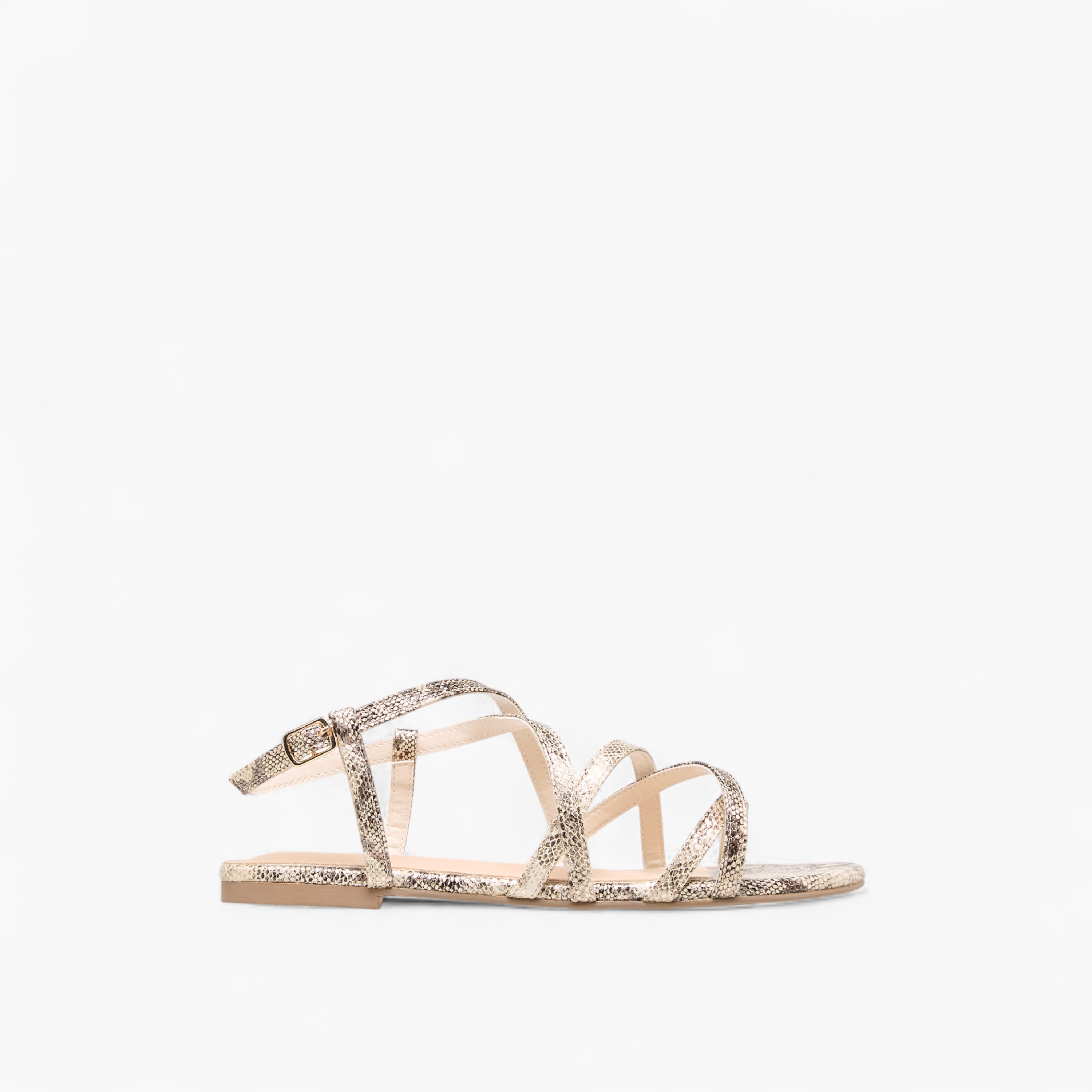 Flora Bella Animal Print Criss Cross Sandals with Buckle Closure-women-shoes-flats-sandals-image-3