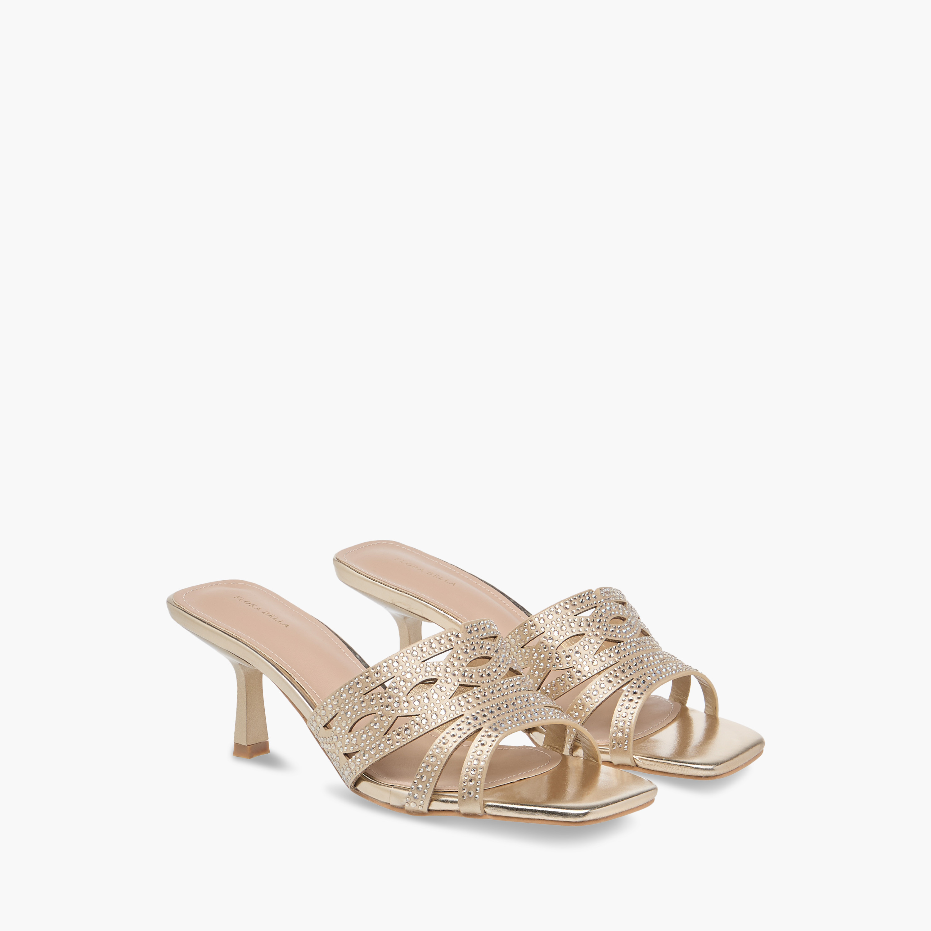 Flora Bella Embellished Slip-On Sandals with Flared Heels-women-shoes-sandals-heeled-image-1
