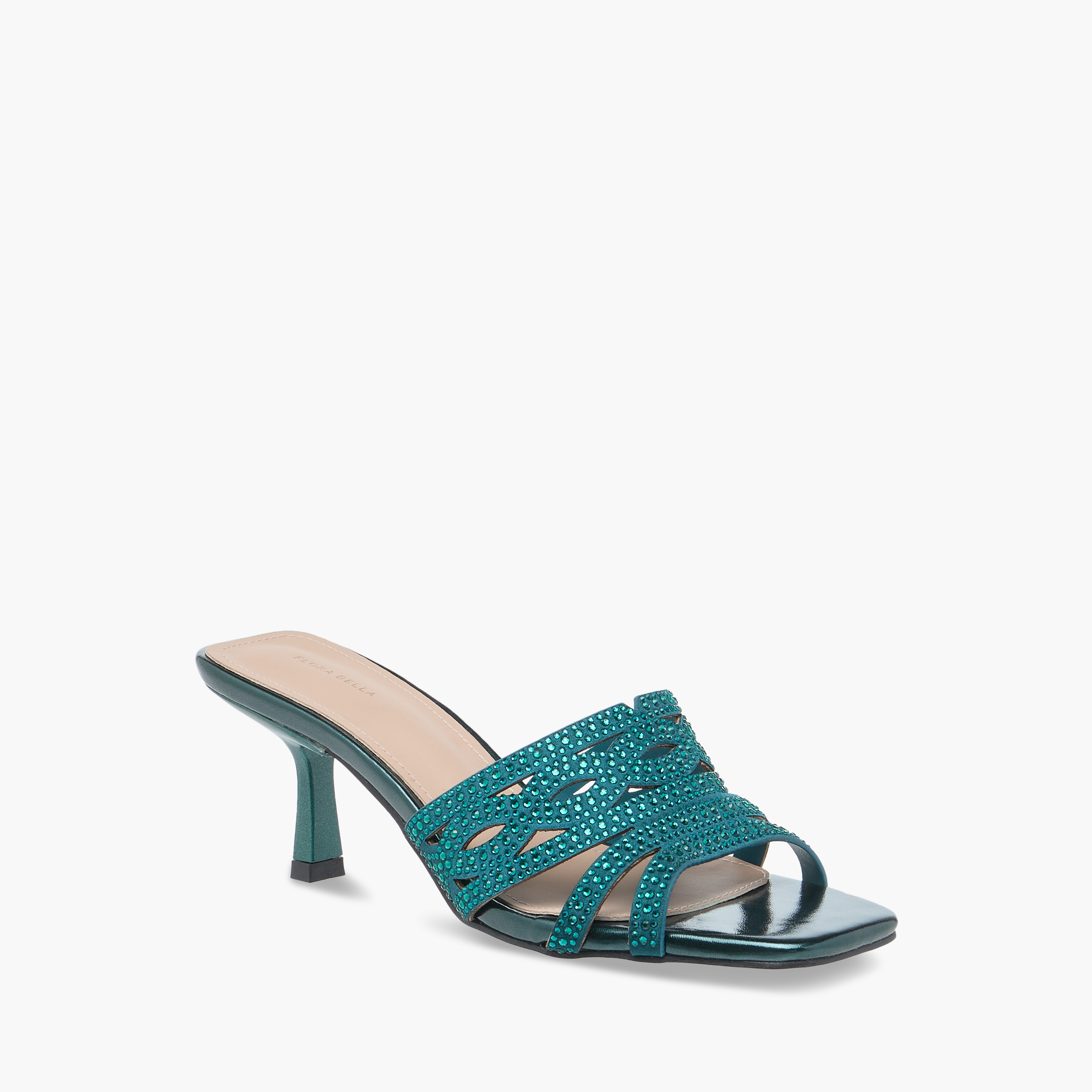 Flora Bella Embellished Slip-On Sandals with Flared Heels-women-shoes-sandals-heeled-image-2