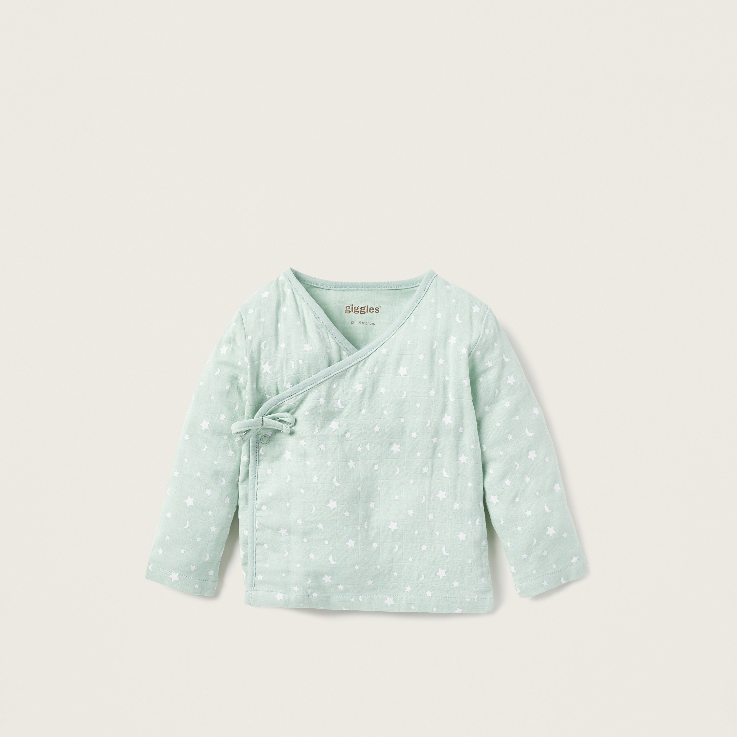 Giggles All-Over Star Print Wrap T-shirt and Elasticted Pyjama Set-baby-boys-clothing-nightwear-pyjamasets-image-2
