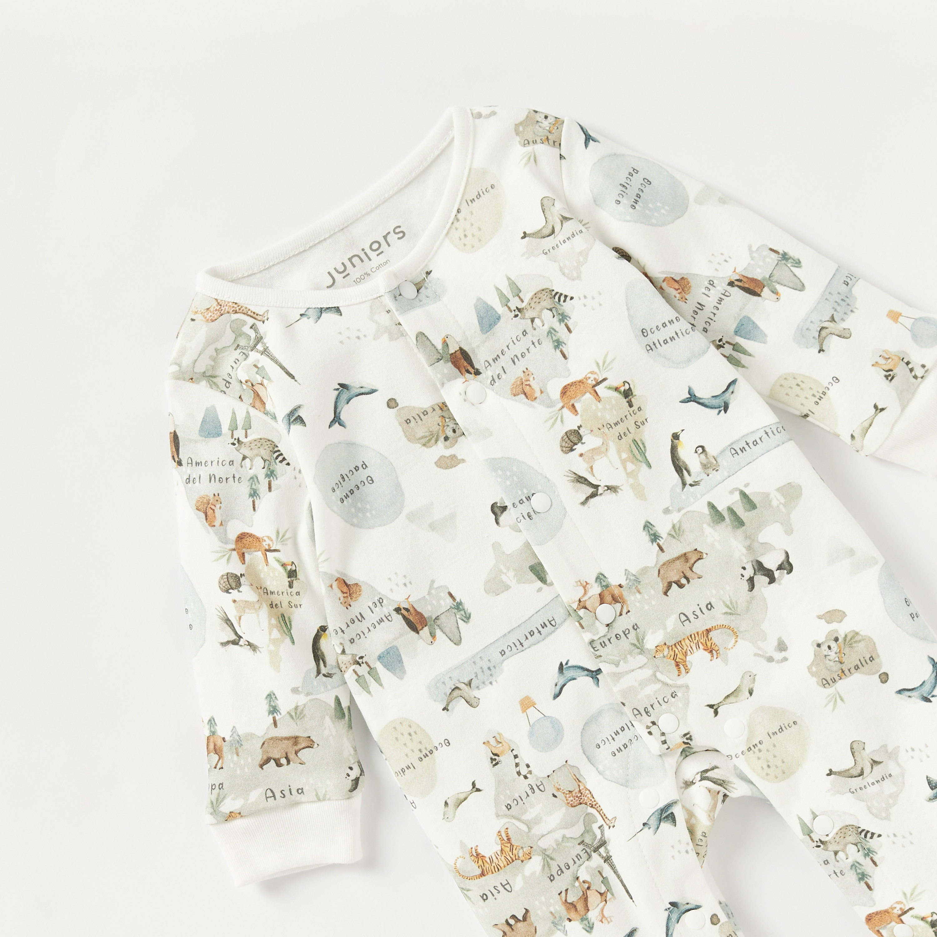 بدلة نوم قطن مغلقة القدمين بطبعات حيوانات من جونيورز-baby-boys-clothing-nightwear-sleepsuits-image-3
