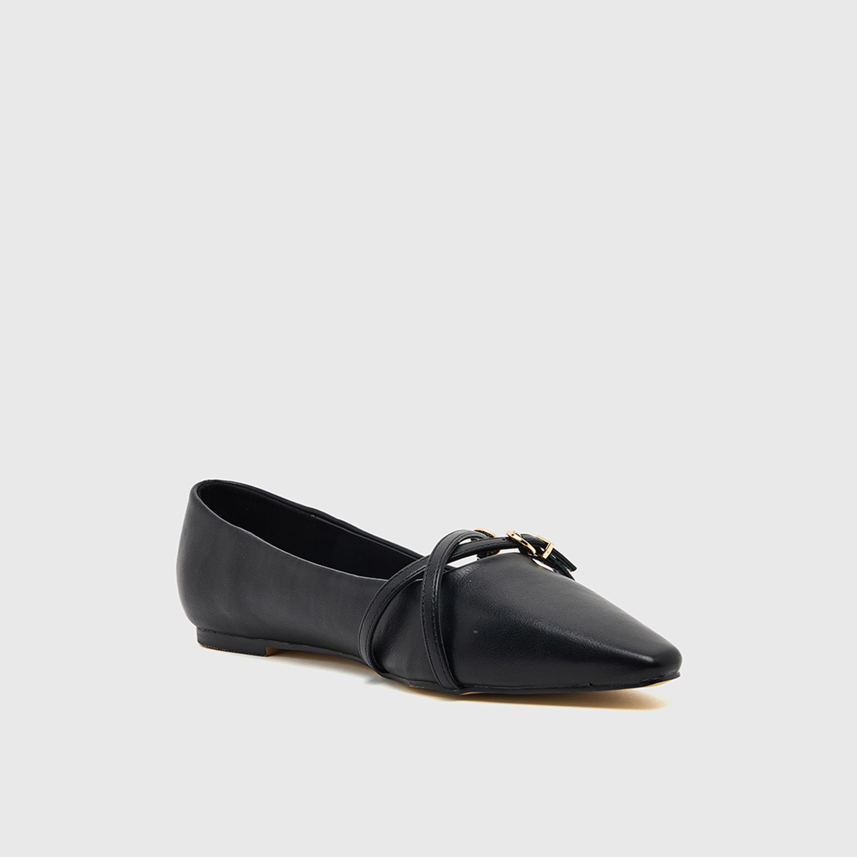 ناين ويست - حذاء باليرينا نسائي مسطح سهل الارتداء بحزام متقاطع | SXS5610-women-shoes-ballerinas-image-1