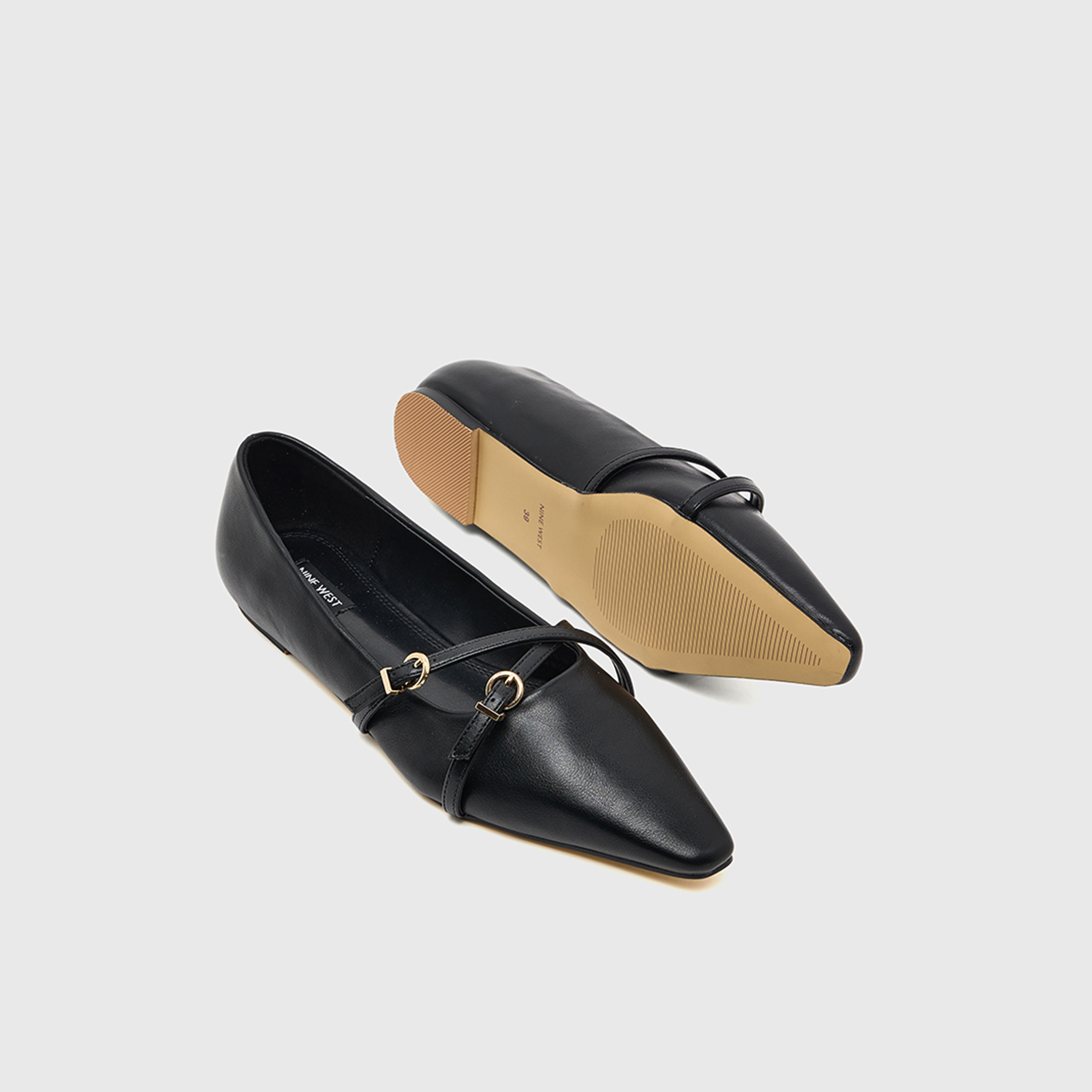 ناين ويست - حذاء باليرينا نسائي مسطح سهل الارتداء بحزام متقاطع | SXS5610-women-shoes-ballerinas-image-2