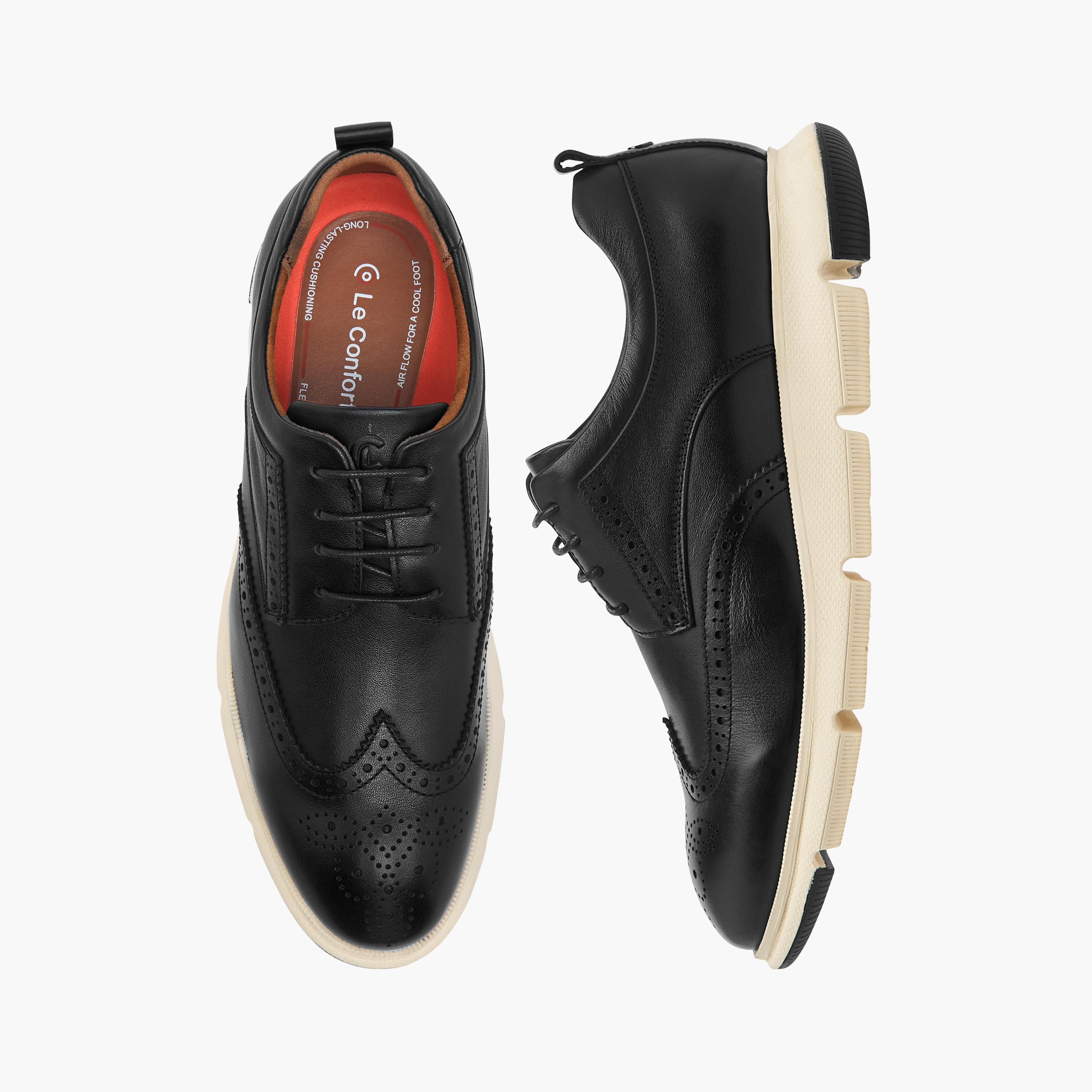 حذاء سنيكرز جلد مثقب برباط من لو كونفورت-men-shoes-sneakers-image-1