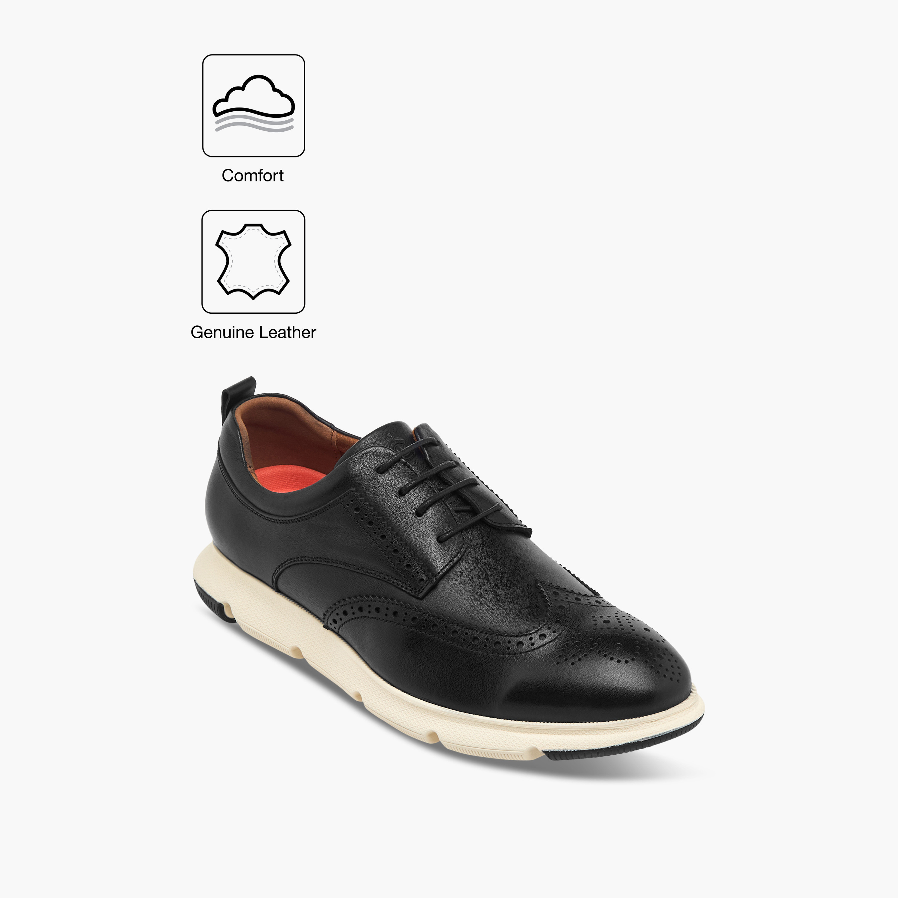 حذاء سنيكرز جلد مثقب برباط من لو كونفورت-men-shoes-sneakers-image-2