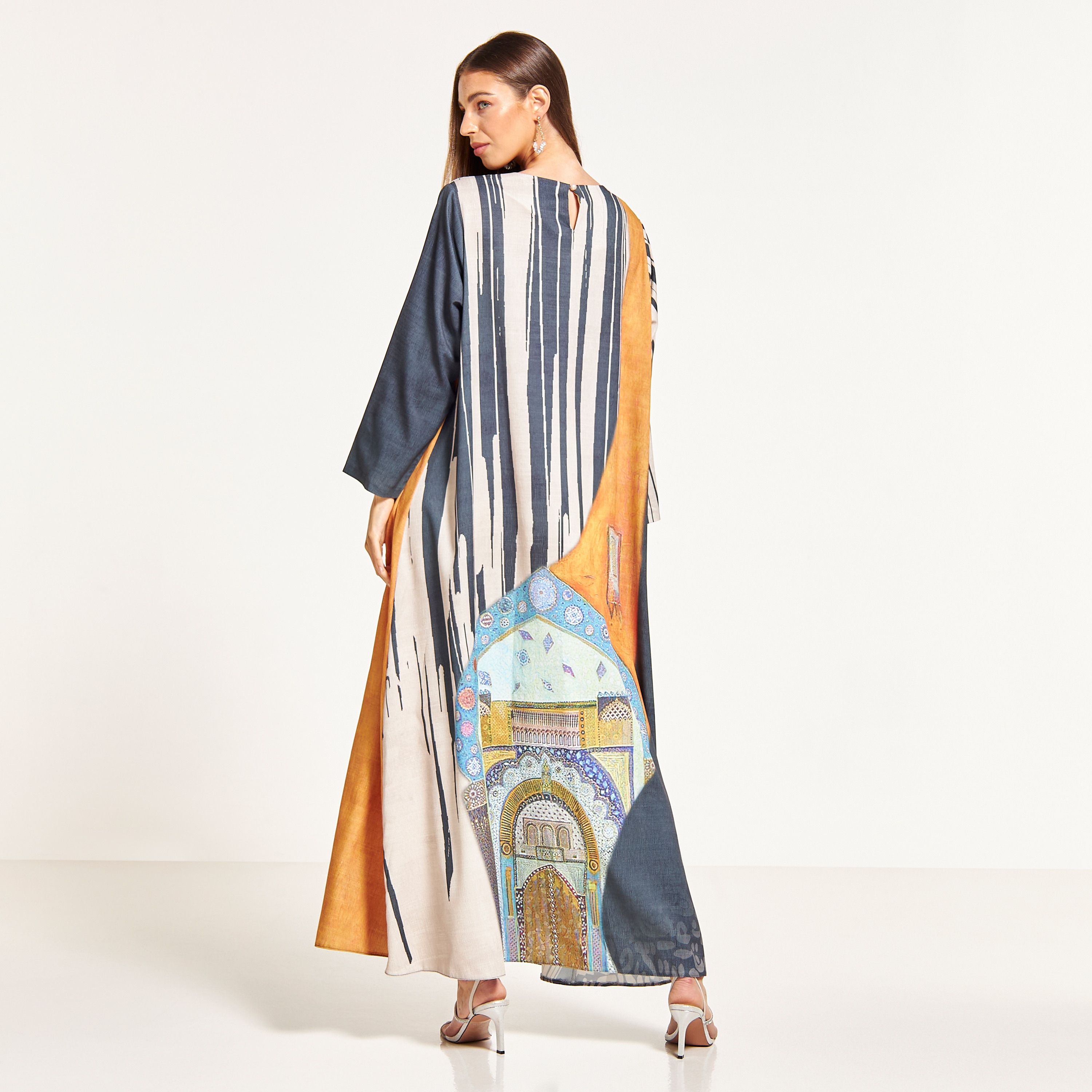 Thouq Printed Jalabiya with Embellished Tassels-women-arabicclothing-jalabiyas-image-2