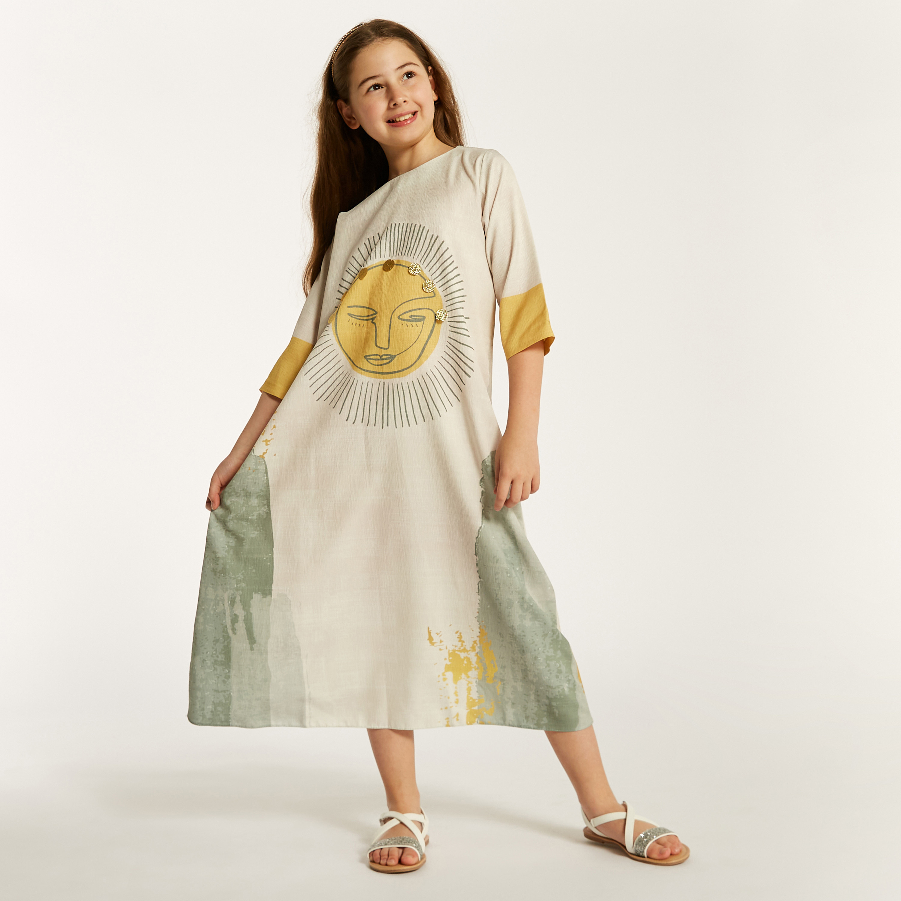 جلابية بزر إغلاق وطبعات من ذوق-girls-clothing-dressesandjumpsuits-image-2