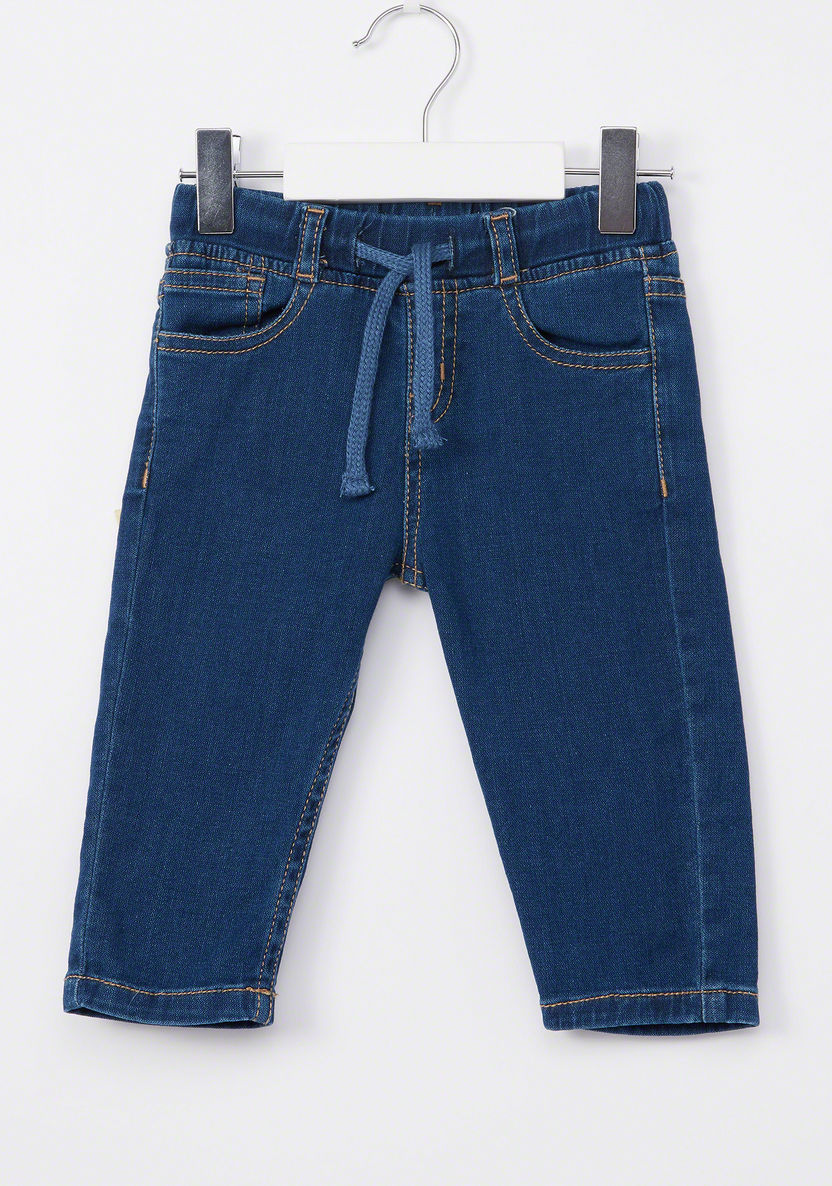 Juniors Full Length Jeans with Pocket Detail and Drawstring-Jeans-image-0