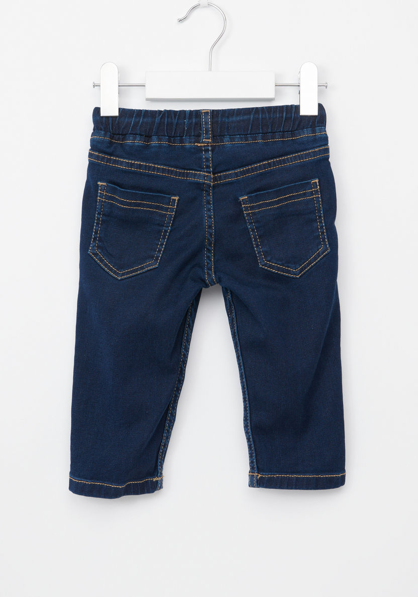 Juniors Full Length Denim Pants with Drawstrings-Jeans-image-2